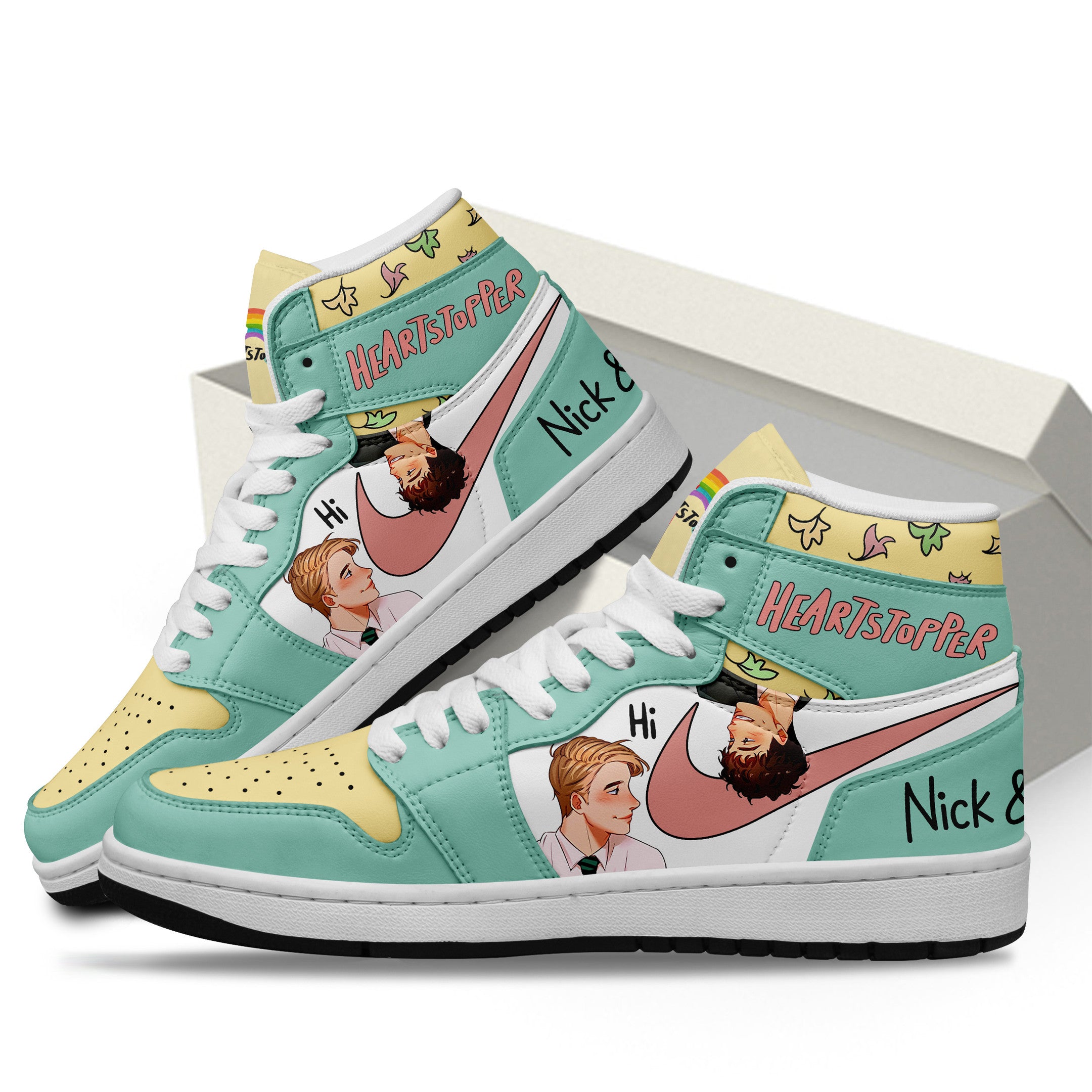 Heartstoper Personalized Tv Series High-Top Sneakers Shoes Custom Name Design For Men And Women - Image 3