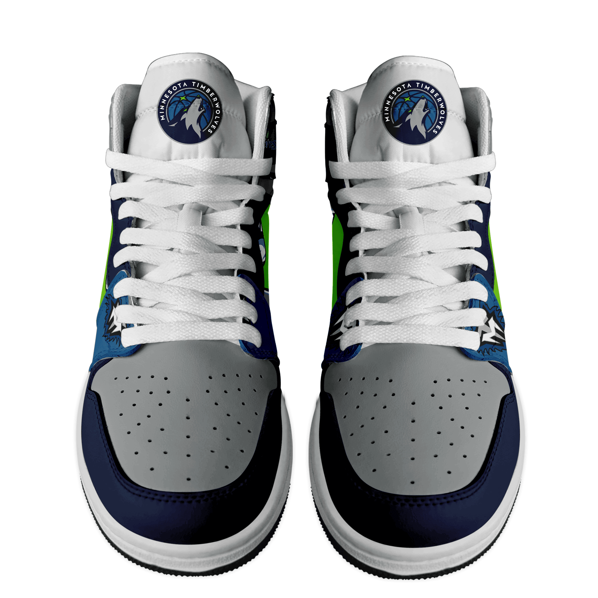 Minnesota Timberwolves Personalized Sport High-Top Sneakers Shoes Custom Name Design For Men And Women - Image 3