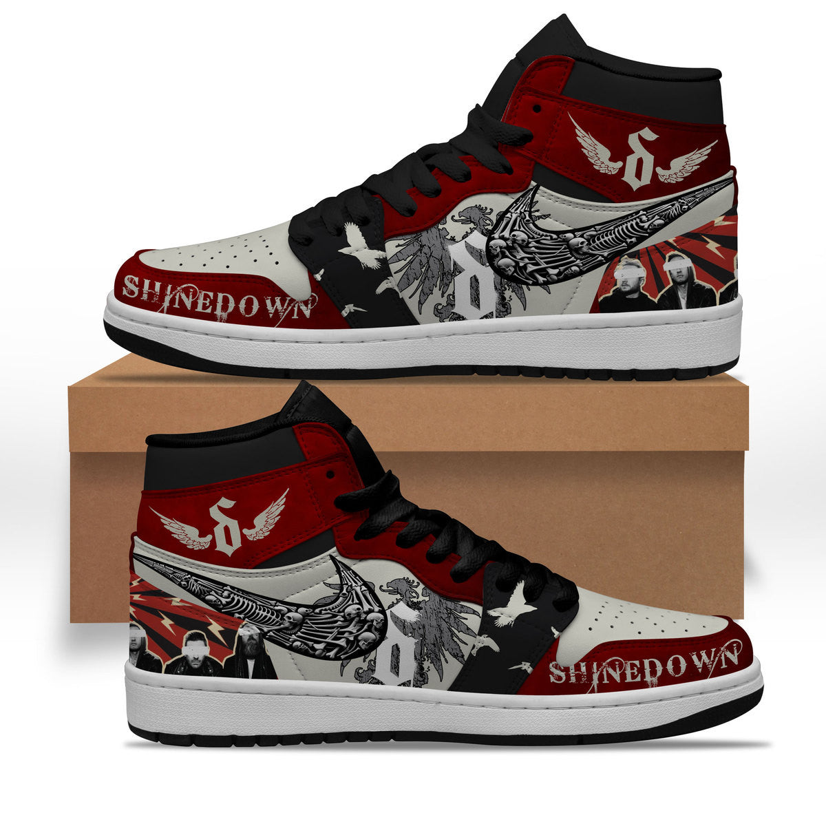 Shinedown Personalized Music High-Top Sneakers Shoes Custom Name Design For Men And Women - Image 2