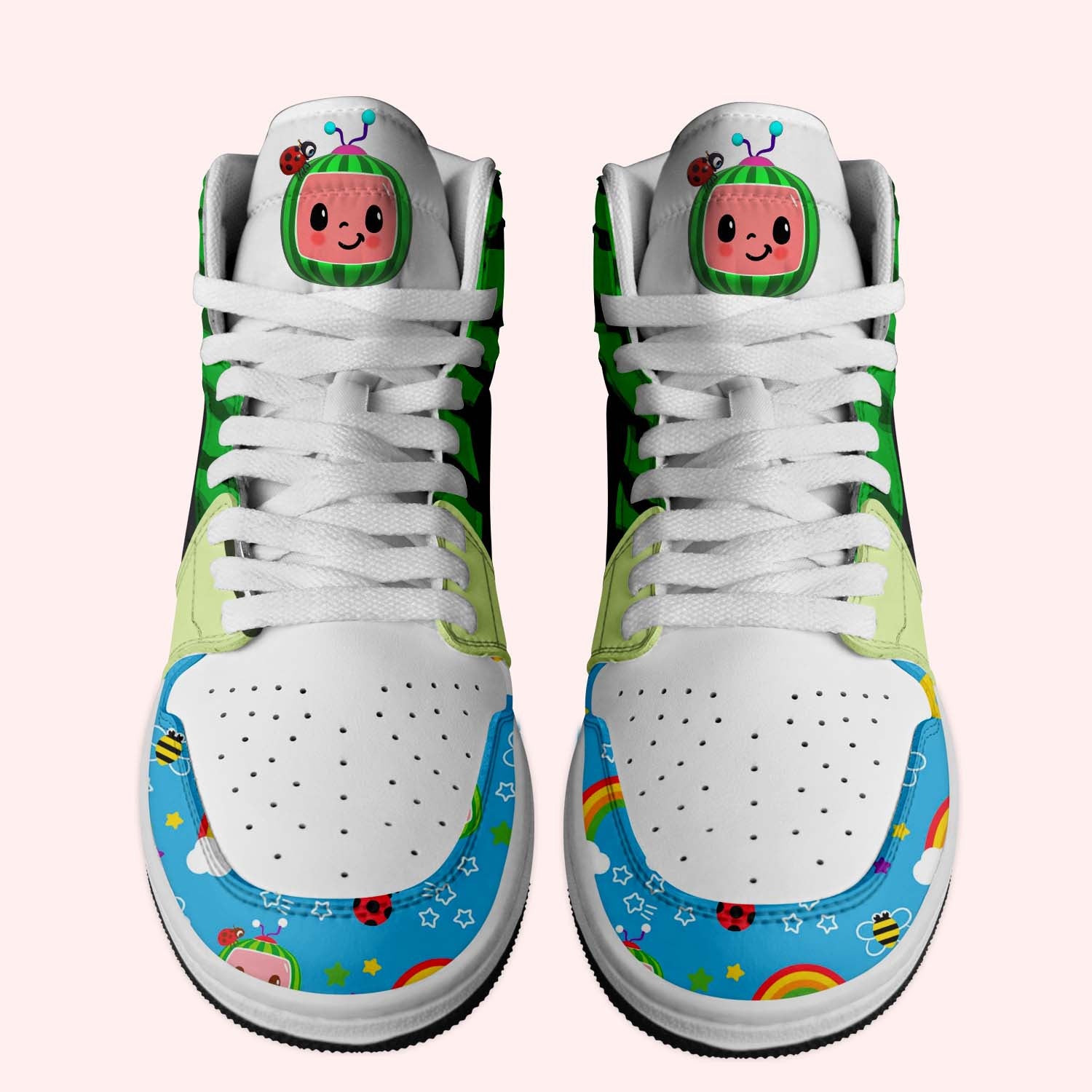 Cocomelon Personalized Music High-Top Sneakers Shoes Custom Name Design For Men And Women - Image 2