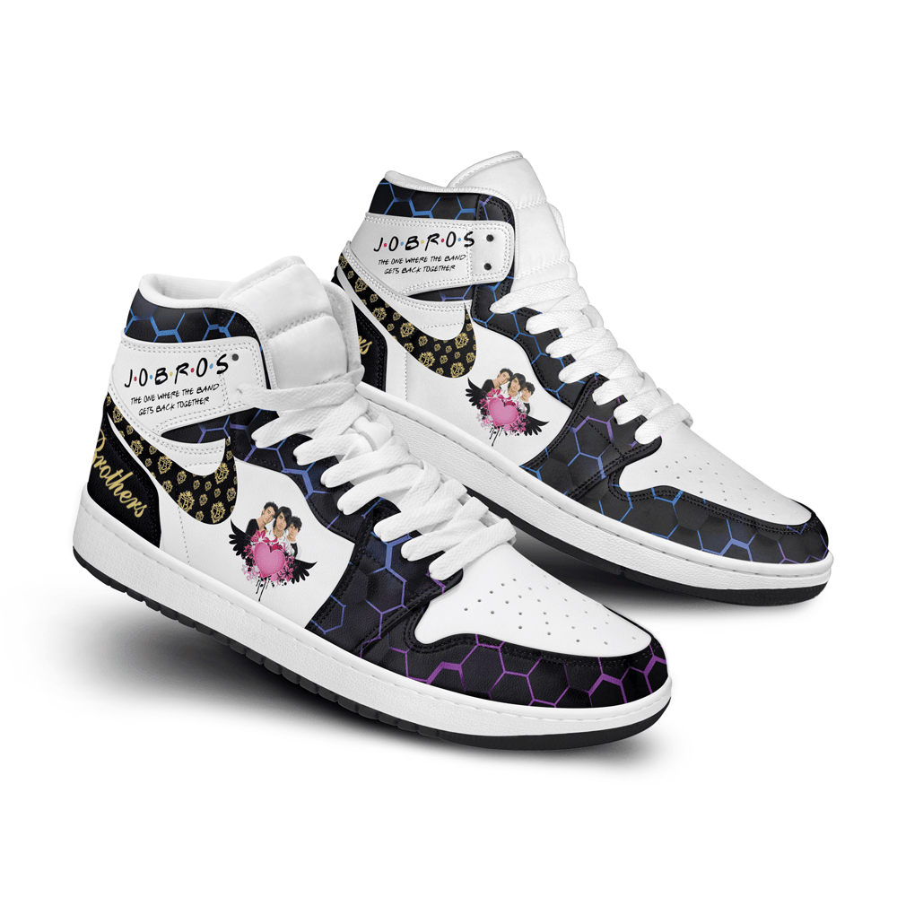 Jonas Brothers Personalized Music High-Top Sneakers Shoes Custom Name Design For Men And Women - Image 2