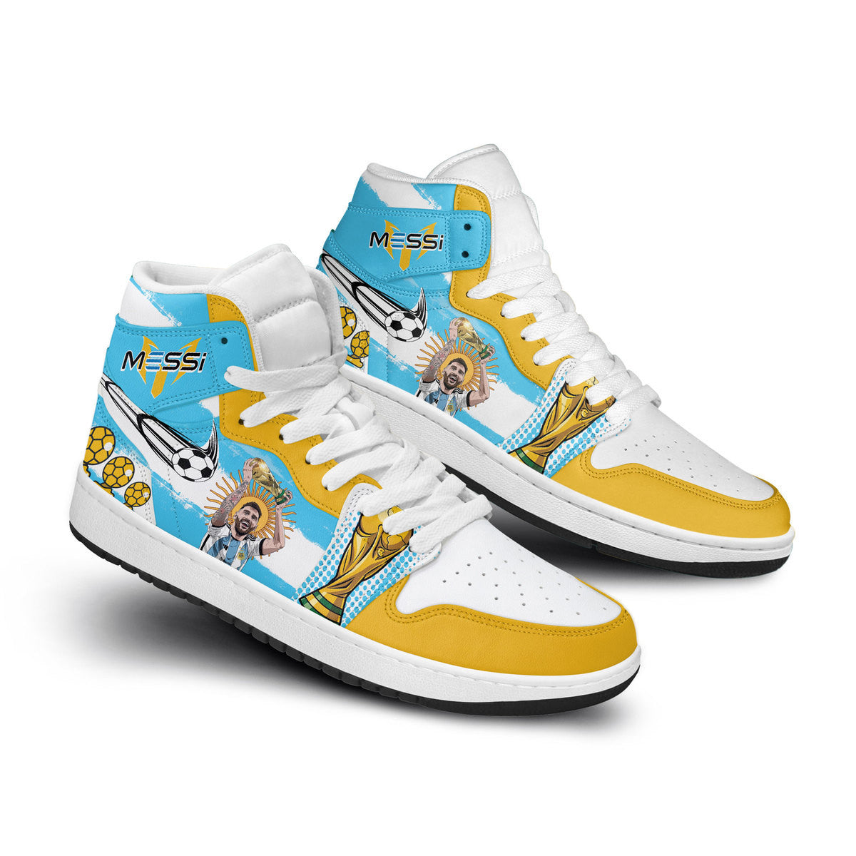 Lionel Messi Personalized Sport High-Top Sneakers Shoes Custom Name Design For Men And Women - Image 2