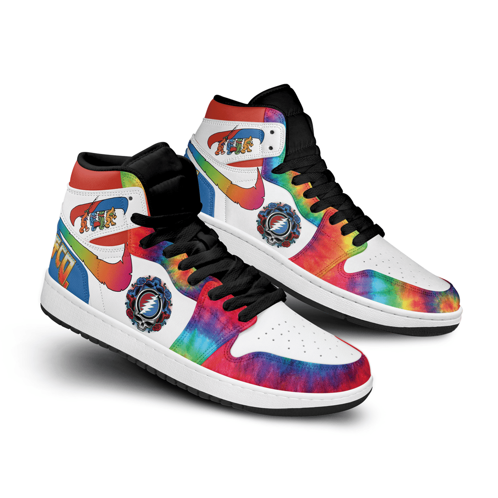 Grateful Dead Personalized Music High-Top Sneakers Shoes Custom Name Design For Men And Women - Image 2