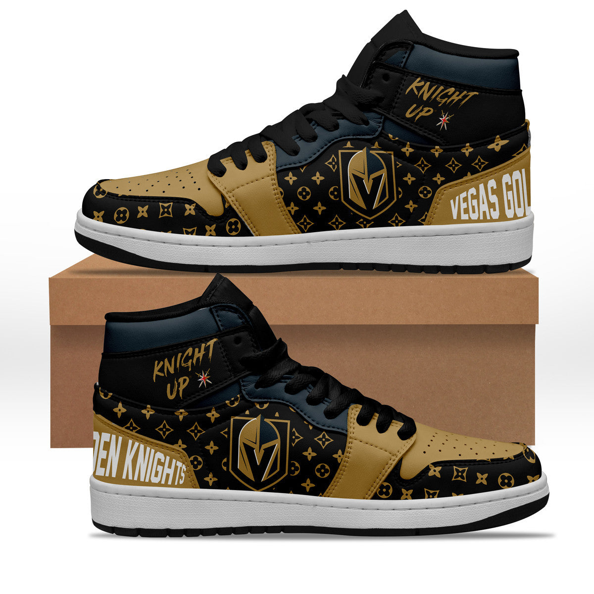 Golden Knights Personalized Sport High-Top Sneakers Shoes Custom Name Design For Men And Women - Image 2