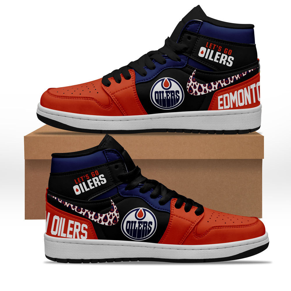Edmonton Oilers Personalized Sport High-Top Sneakers Shoes Custom Name Design For Men And Women - Image 2