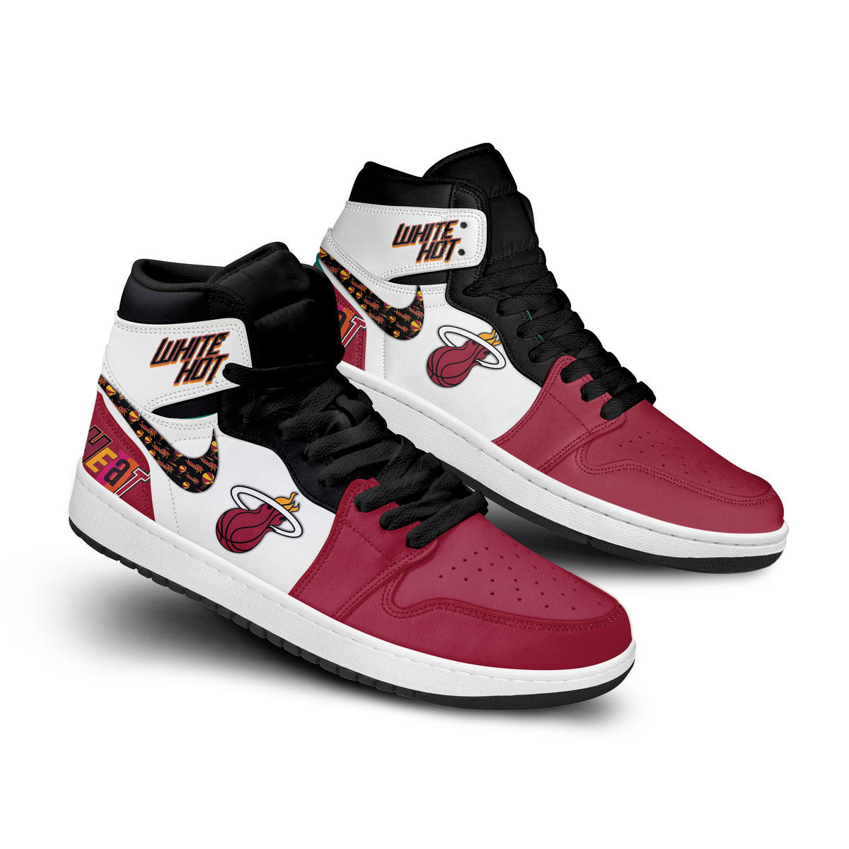 Miami Heat Personalized Sport High-Top Sneakers Shoes Custom Name Design For Men And Women - Image 2