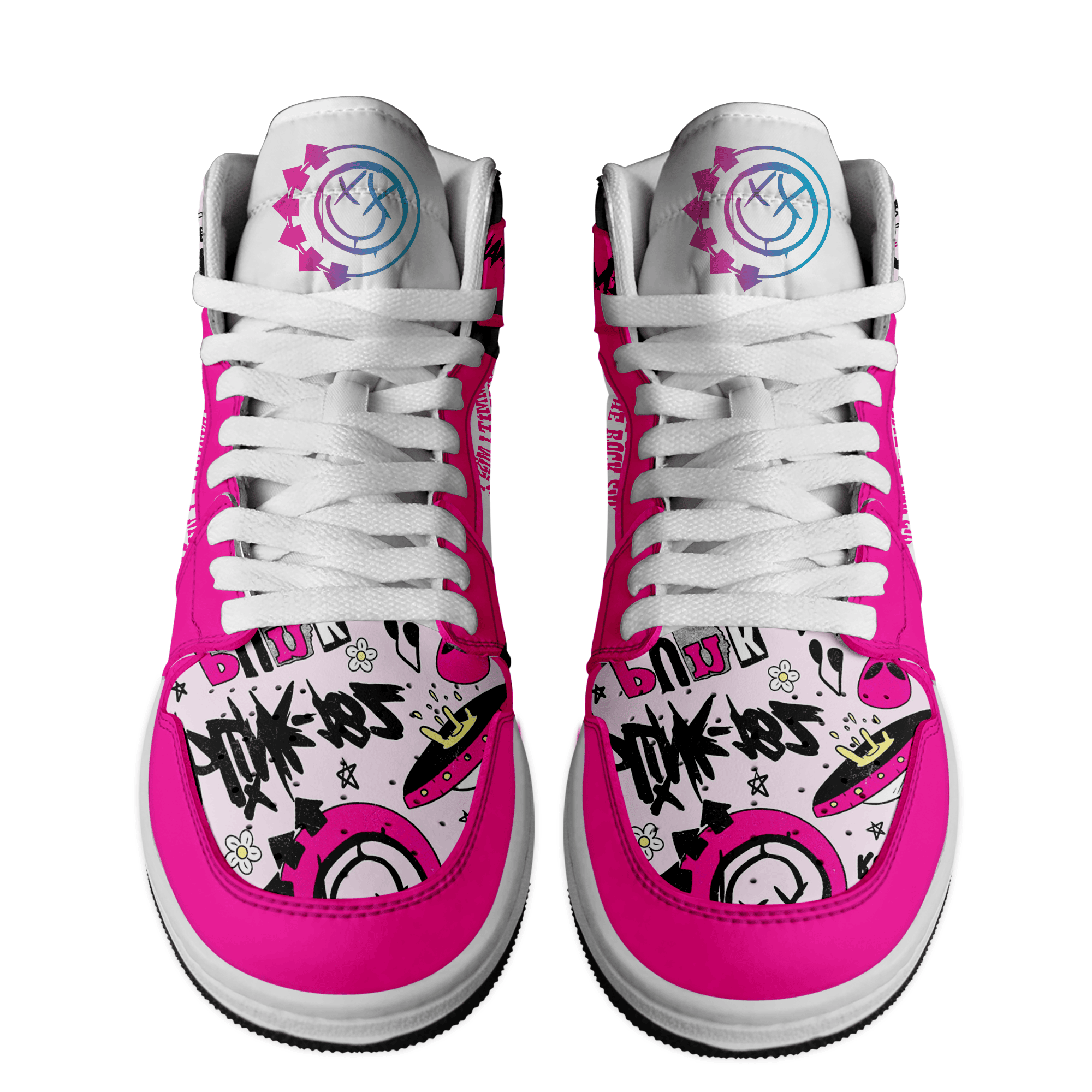 Blink 182Personalized Music High-Top Sneakers Shoes Custom Name Design For Men And Women - Image 3