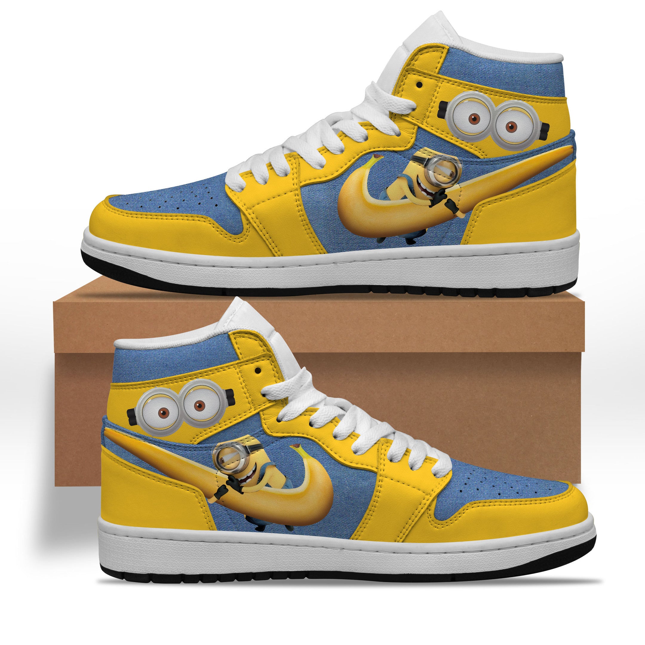 Minions Personalized Movies High-Top Sneakers Shoes Custom Name Design For Men And Women - Image 2