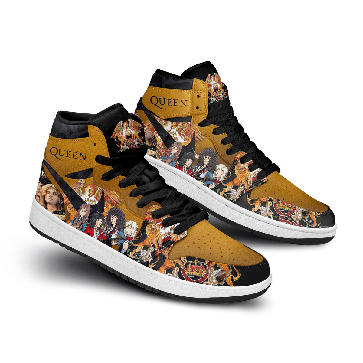 Queen Personalized Music High-Top Sneakers Shoes Custom Name Design For Men And Women - Image 3