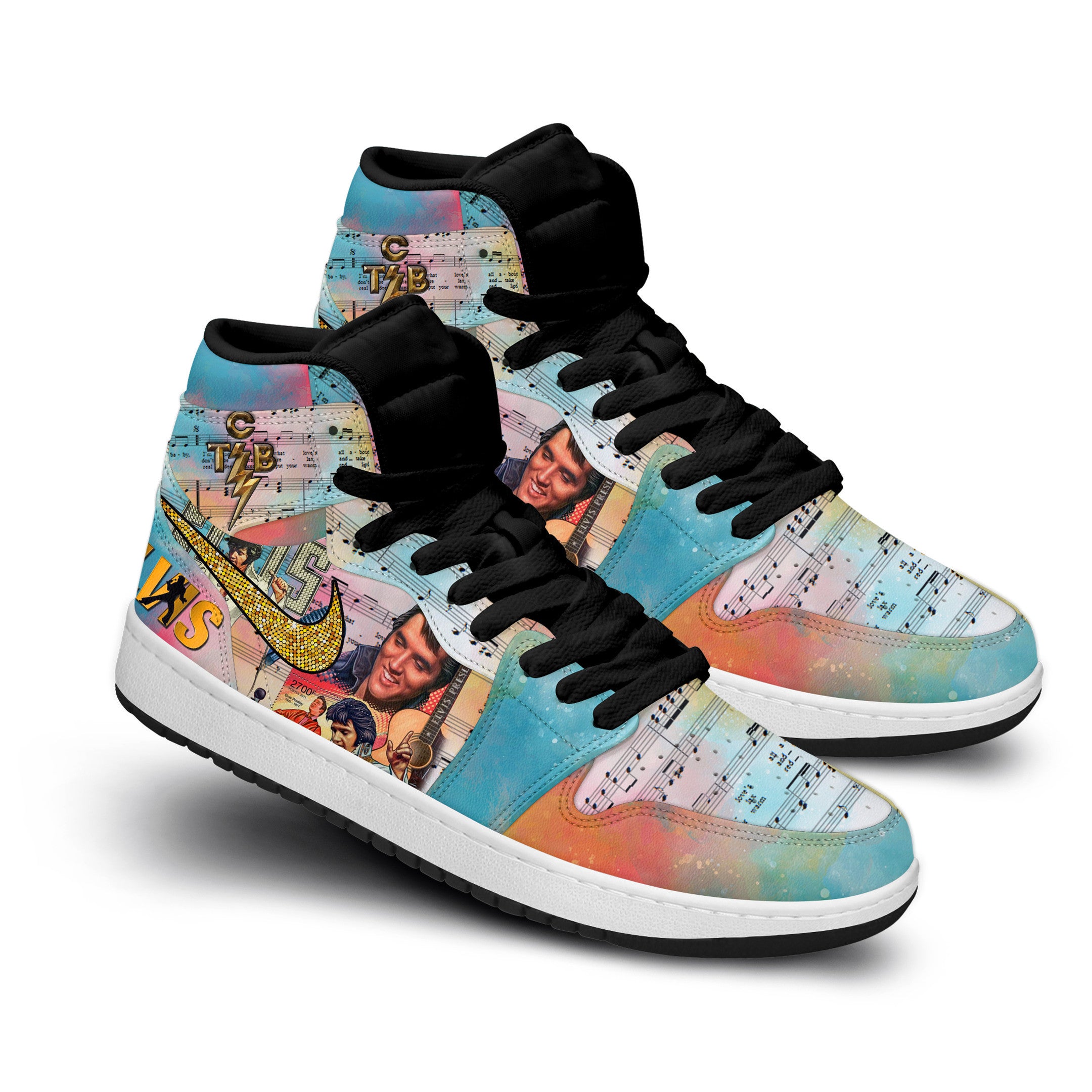 Elvis Presley Personalized Music High-Top Sneakers Shoes Custom Name Design For Men And Women - Image 3