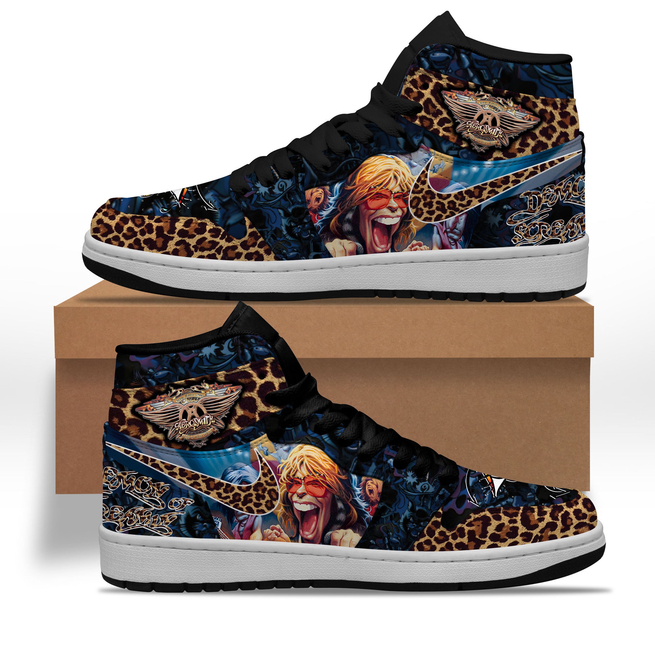 Aerosmith Personalized Music High-Top Sneakers Shoes Custom Name Design For Men And Women - Image 2