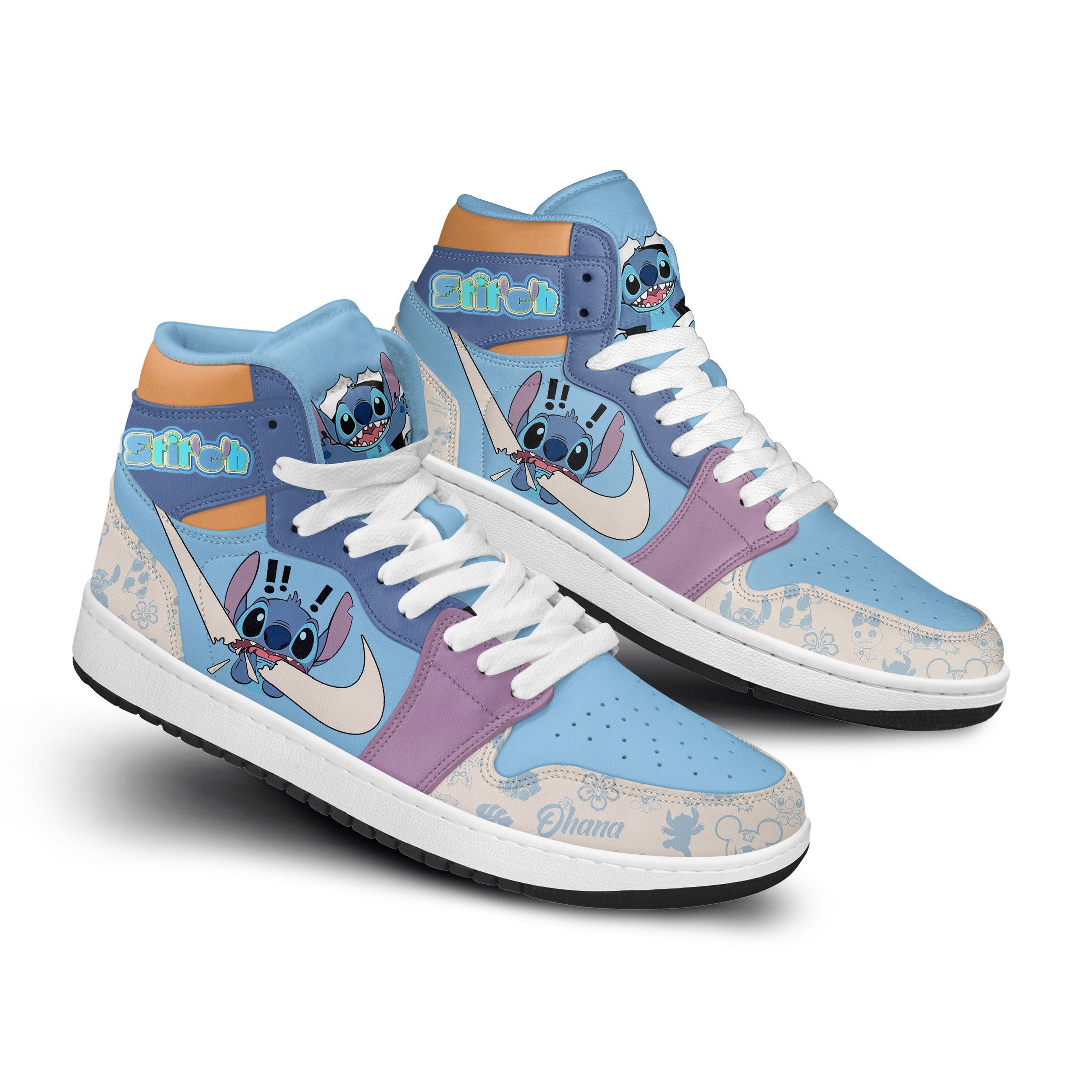 Stitch Personalized Cartoon High-Top Sneakers Shoes Custom Name Design For Men And Women - Image 2