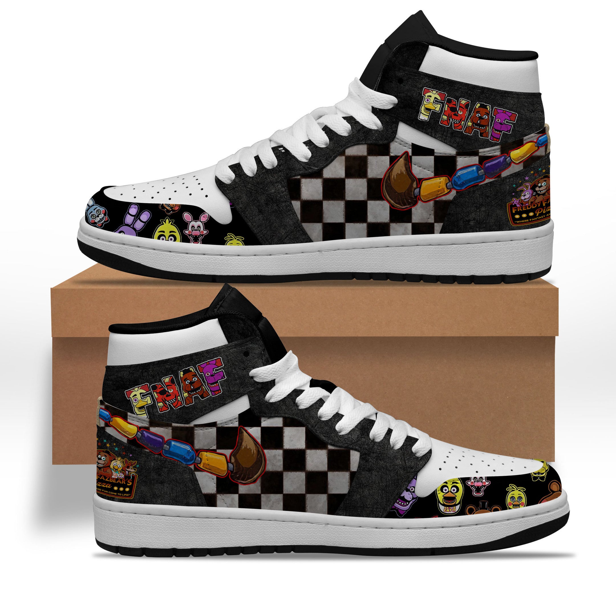 Five Night At Freddys Personalized Games High-Top Sneakers Shoes Custom Name Design For Men And Women - Image 2