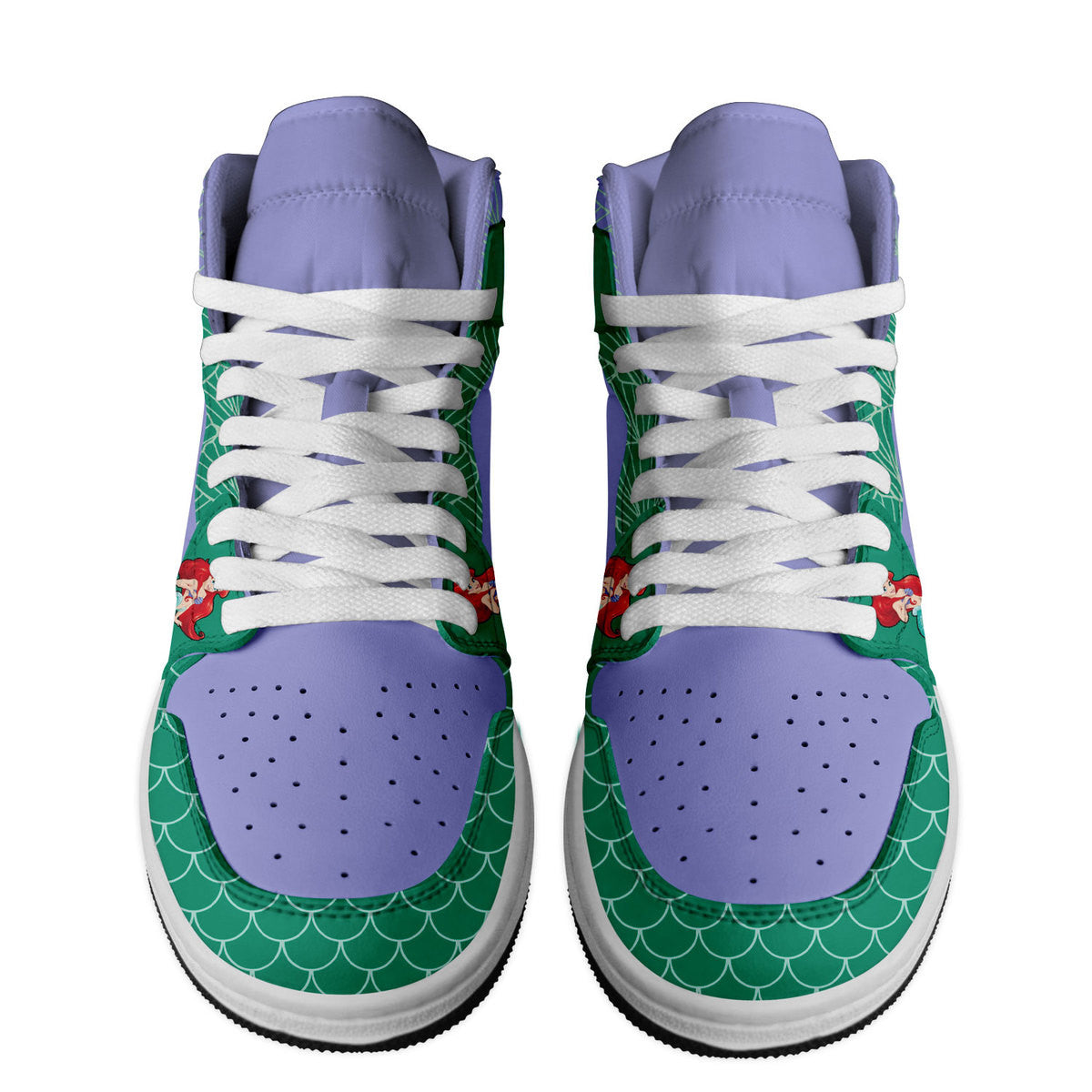 The Little Mermaid Personalized Movies High-Top Sneakers Shoes Custom Name Design For Men And Women - Image 2