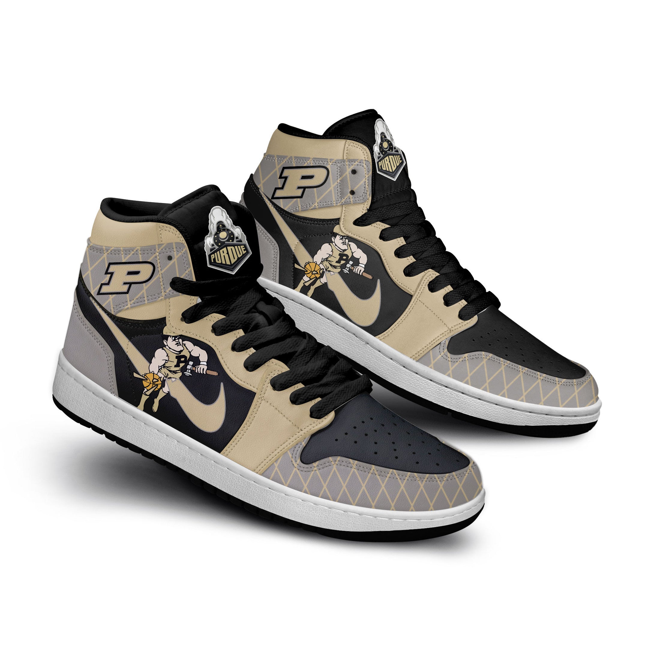 Purdue Boilermakers Personalized Sport High-Top Sneakers Shoes Custom Name Design For Men And Women - Image 3