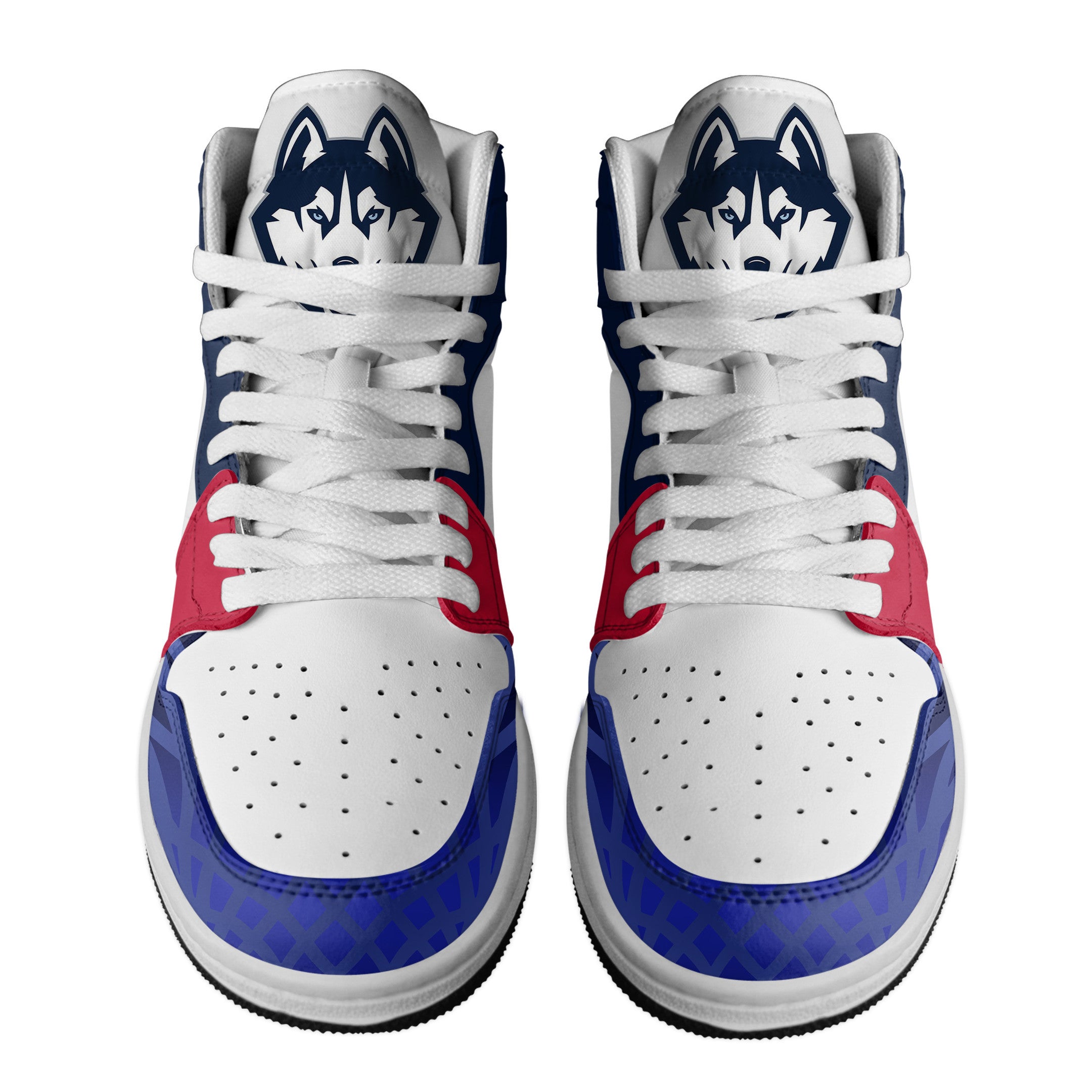Uconn Huskies Personalized Sport High-Top Sneakers Shoes Custom Name Design For Men And Women - Image 3