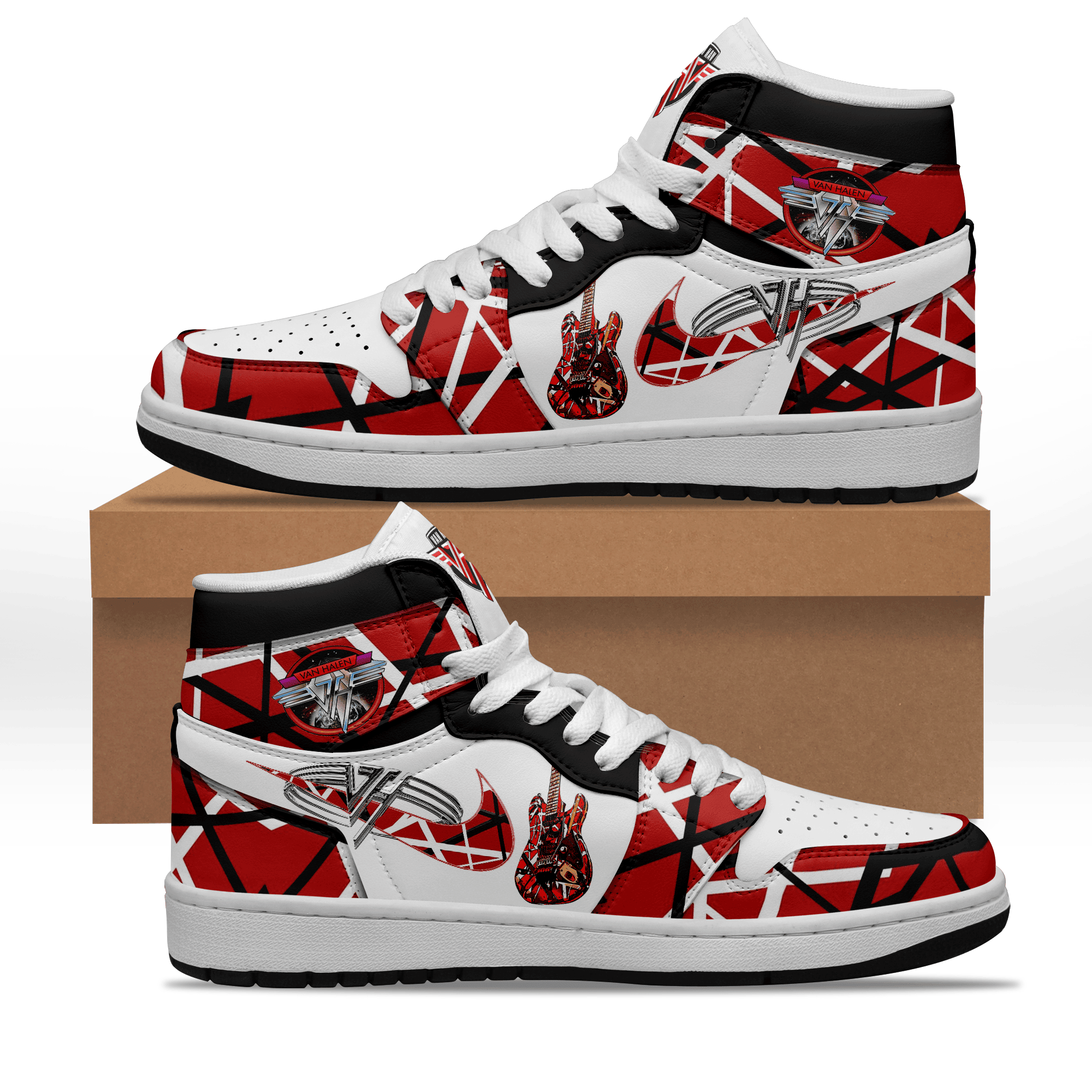 Van Halen Personalized Music High-Top Sneakers Shoes Custom Name Design For Men And Women - Image 3