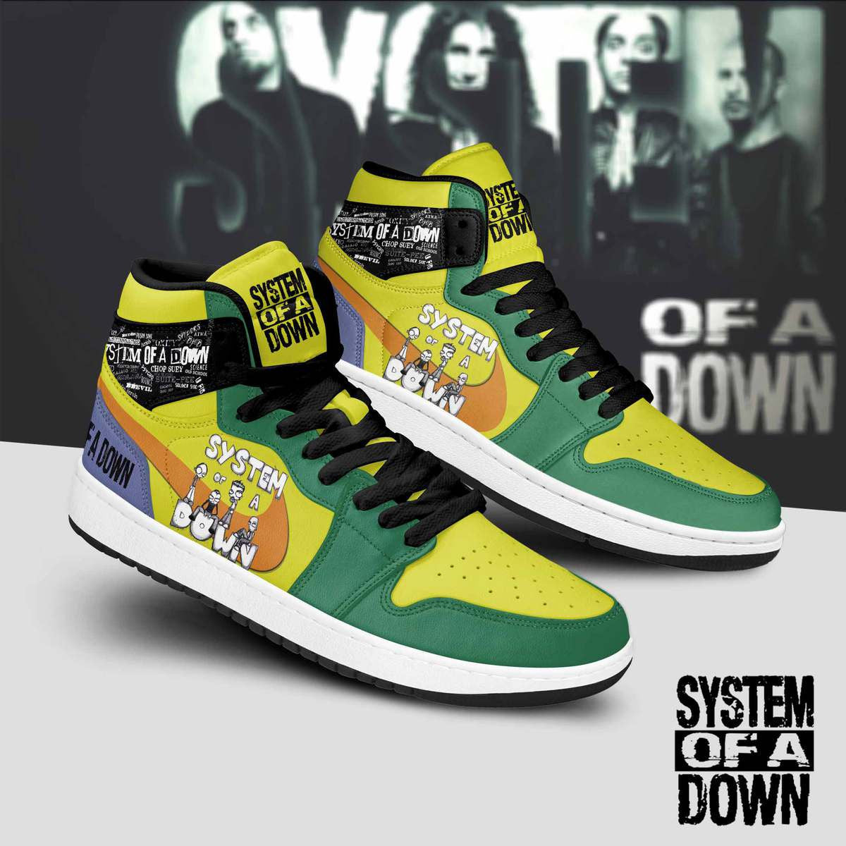 System Of A Down Personalized Music High-Top Sneakers Shoes Custom Name Design For Men And Women - Image 2