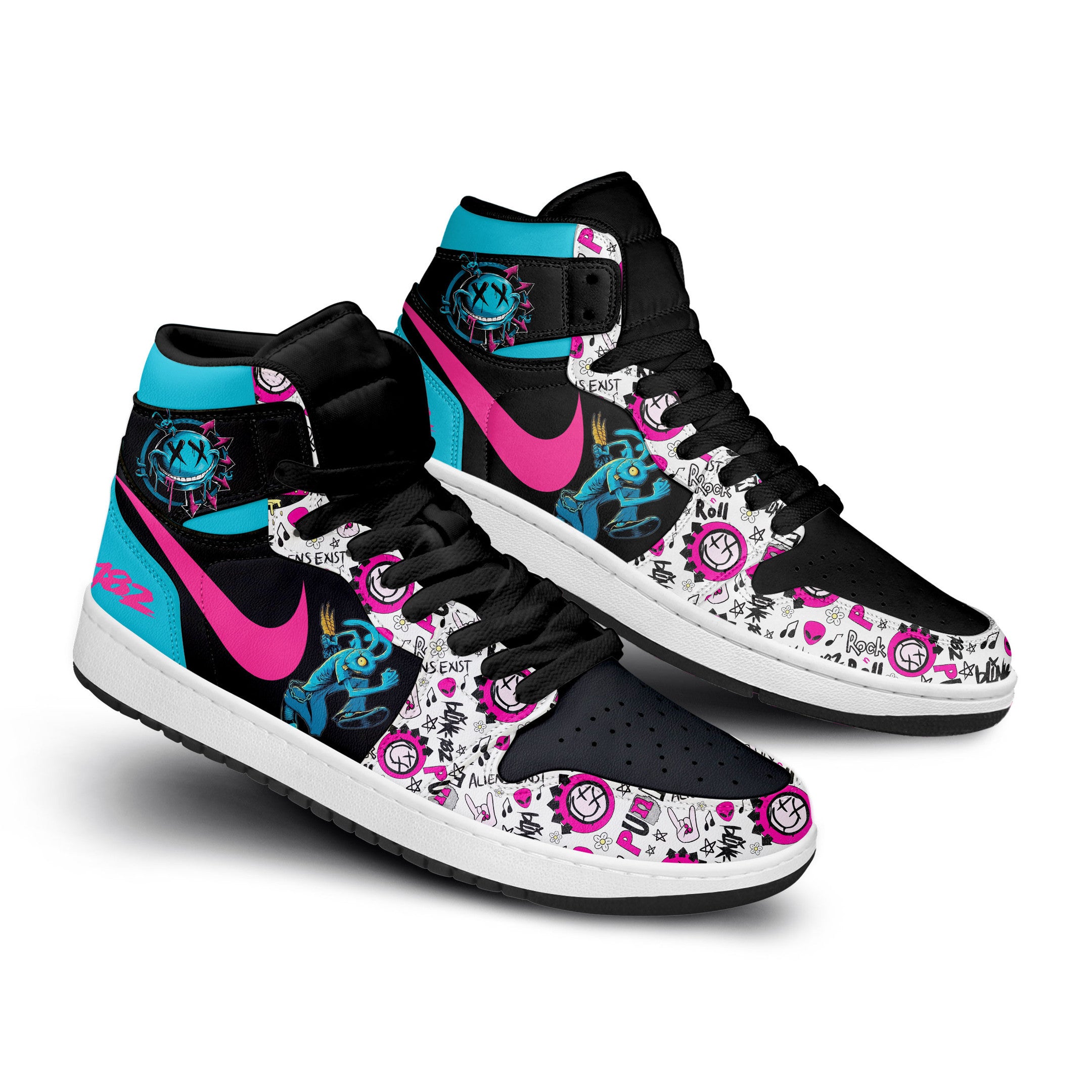 Blink 182 Personalized Music High-Top Sneakers Shoes Custom Name Design For Men And Women - Image 3