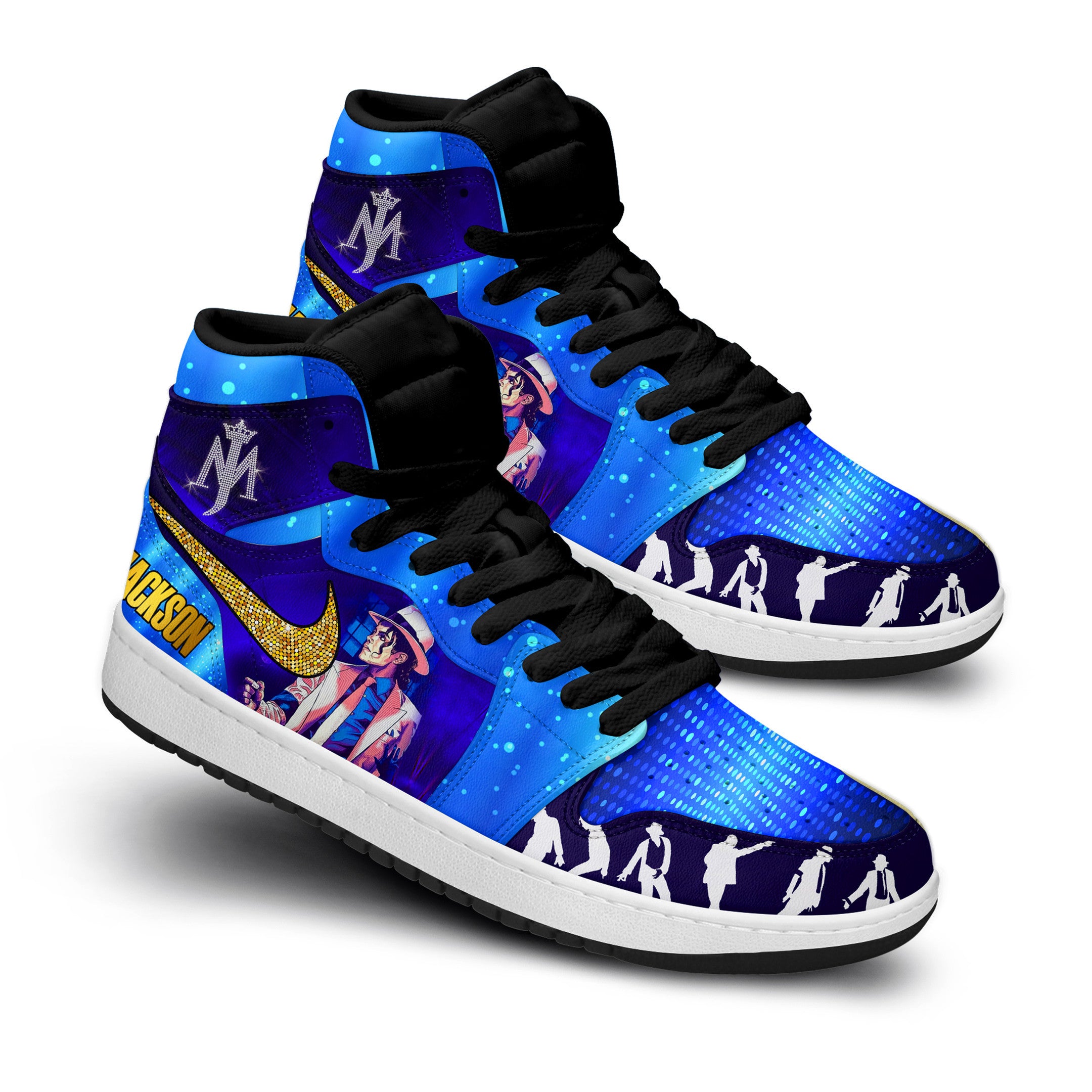 Michael Jackson Personalized Music High-Top Sneakers Shoes Custom Name Design For Men And Women - Image 3