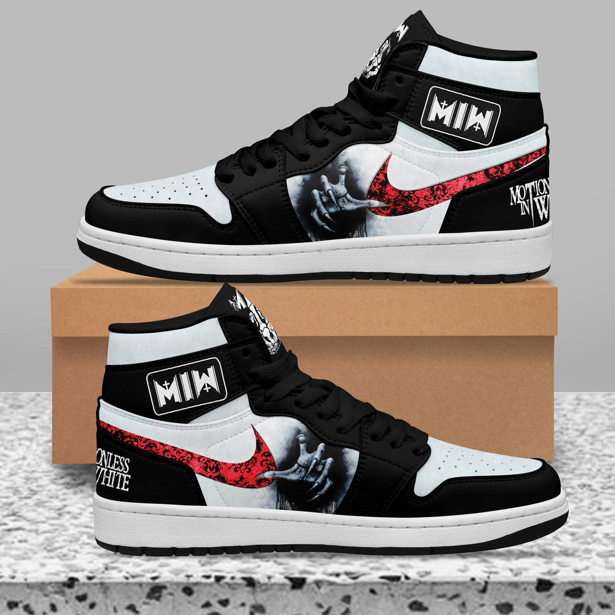 Motionless In White Personalized Music High-Top Sneakers Shoes Custom Name Design For Men And Women - Image 2