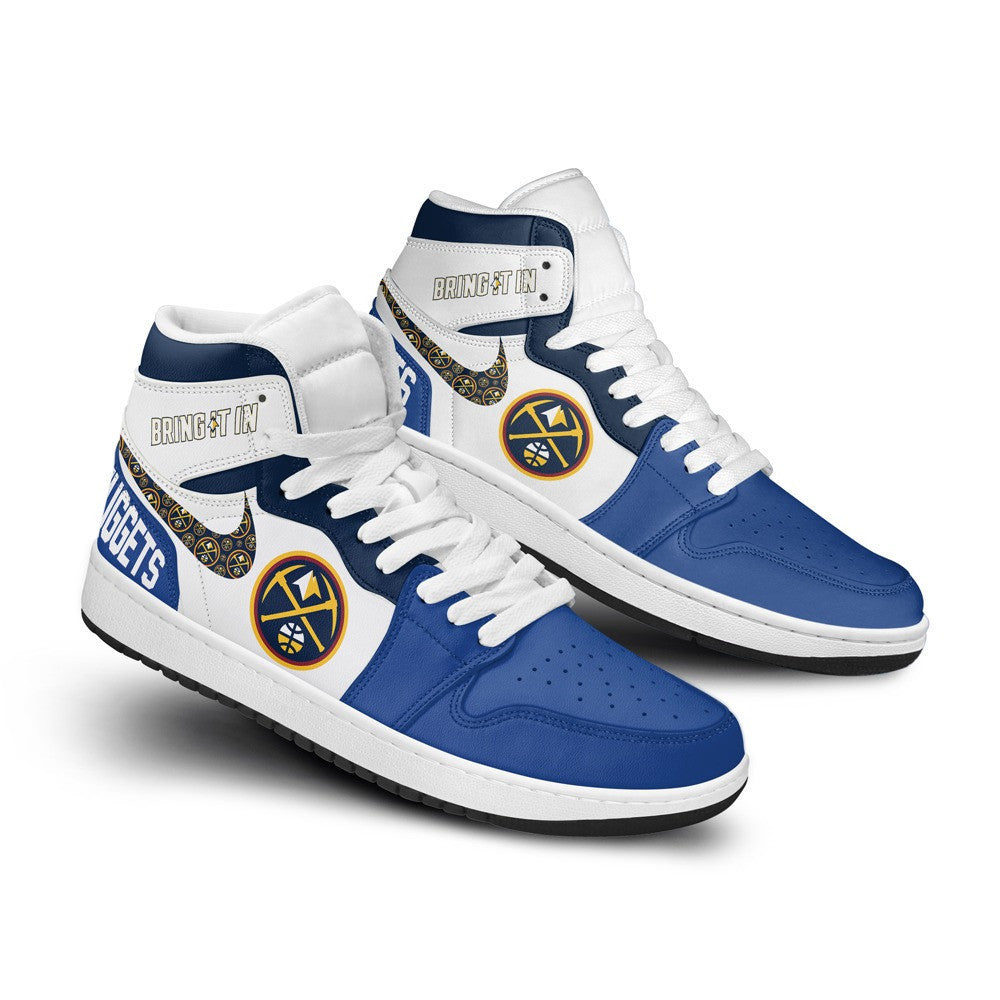 Denver Nuggets Personalized Sport High-Top Sneakers Shoes Custom Name Design For Men And Women - Image 2