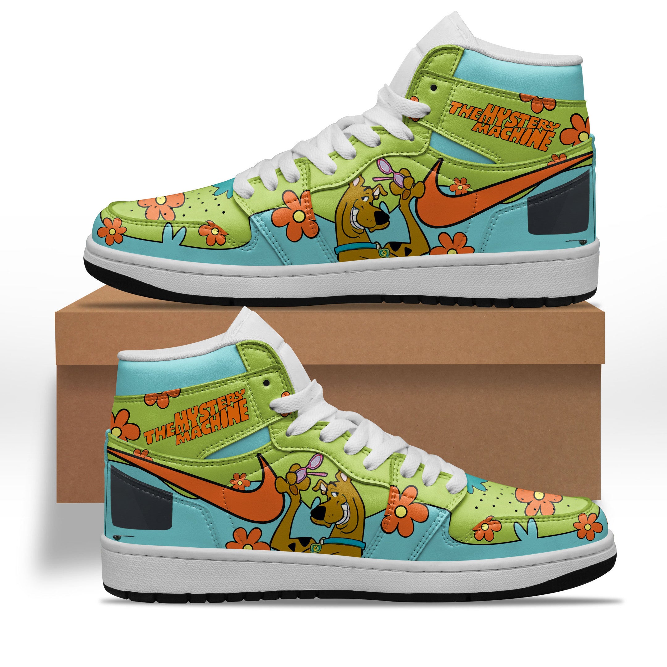 Scooby Doo Personalized Cartoon High-Top Sneakers Shoes Custom Name Design For Men And Women - Image 2