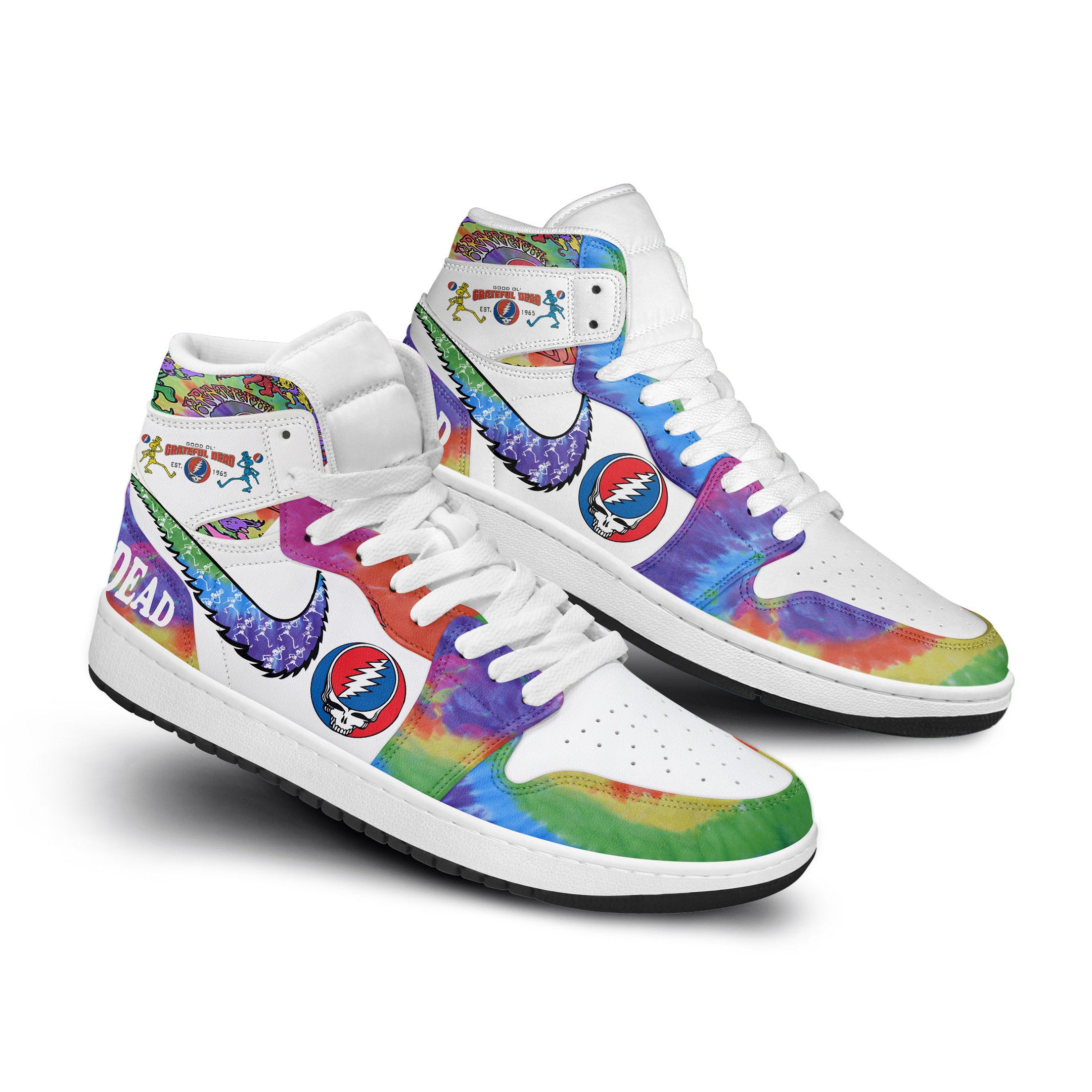 Grateful Dead Personalized Music High-Top Sneakers Shoes Custom Name Design For Men And Women - Image 3
