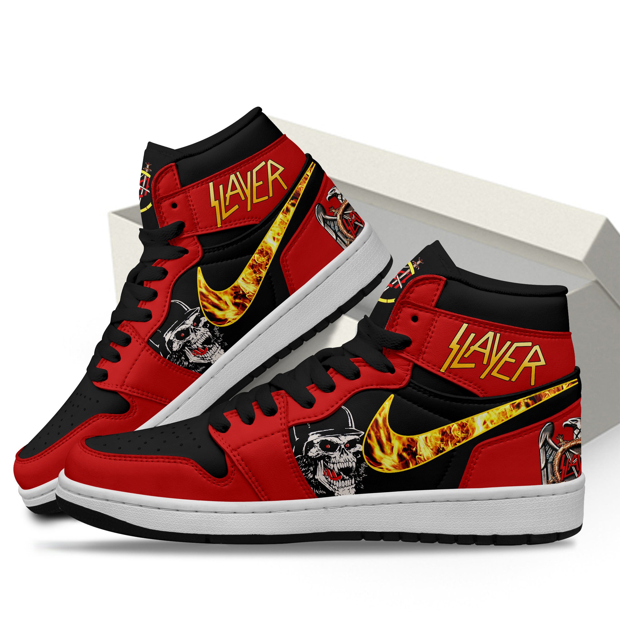 Slayer Personalized Music High-Top Sneakers Shoes Custom Name Design For Men And Women - Image 3