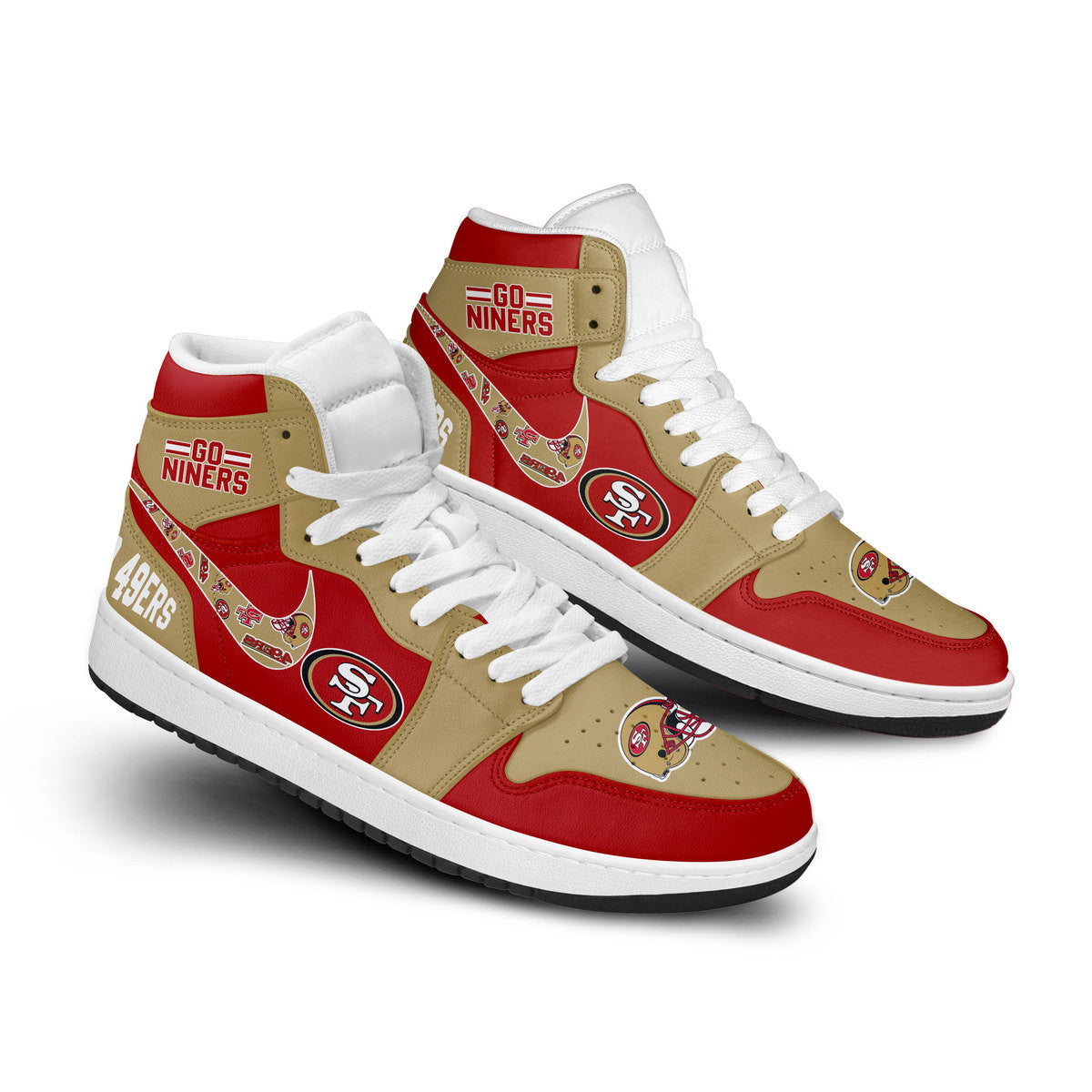 San Francisco 49Er Personalized Sport High-Top Sneakers Shoes Custom Name Design For Men And Women - Image 3