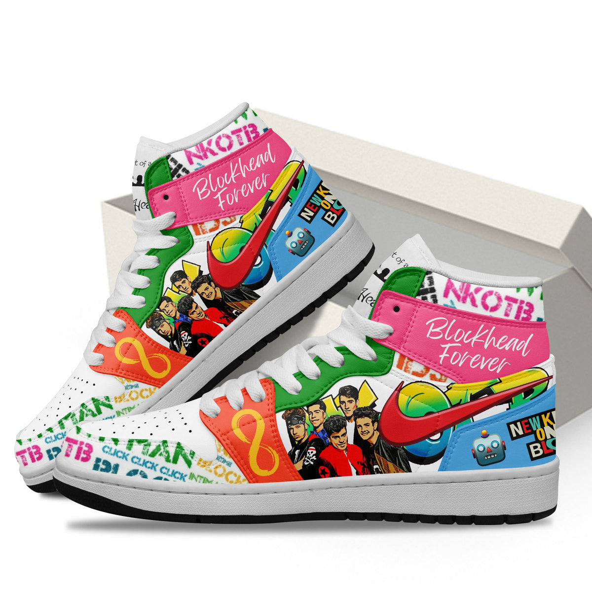 New Kids On The Block Personalized Music High-Top Sneakers Shoes Custom Name Design For Men And Women - Image 2