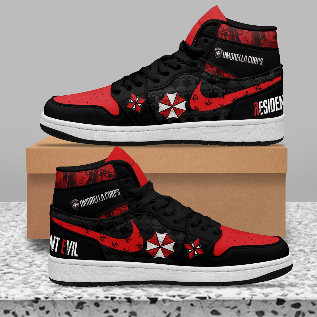 Resident Evil Personalized Games High-Top Sneakers Shoes Custom Name Design For Men And Women - Image 2
