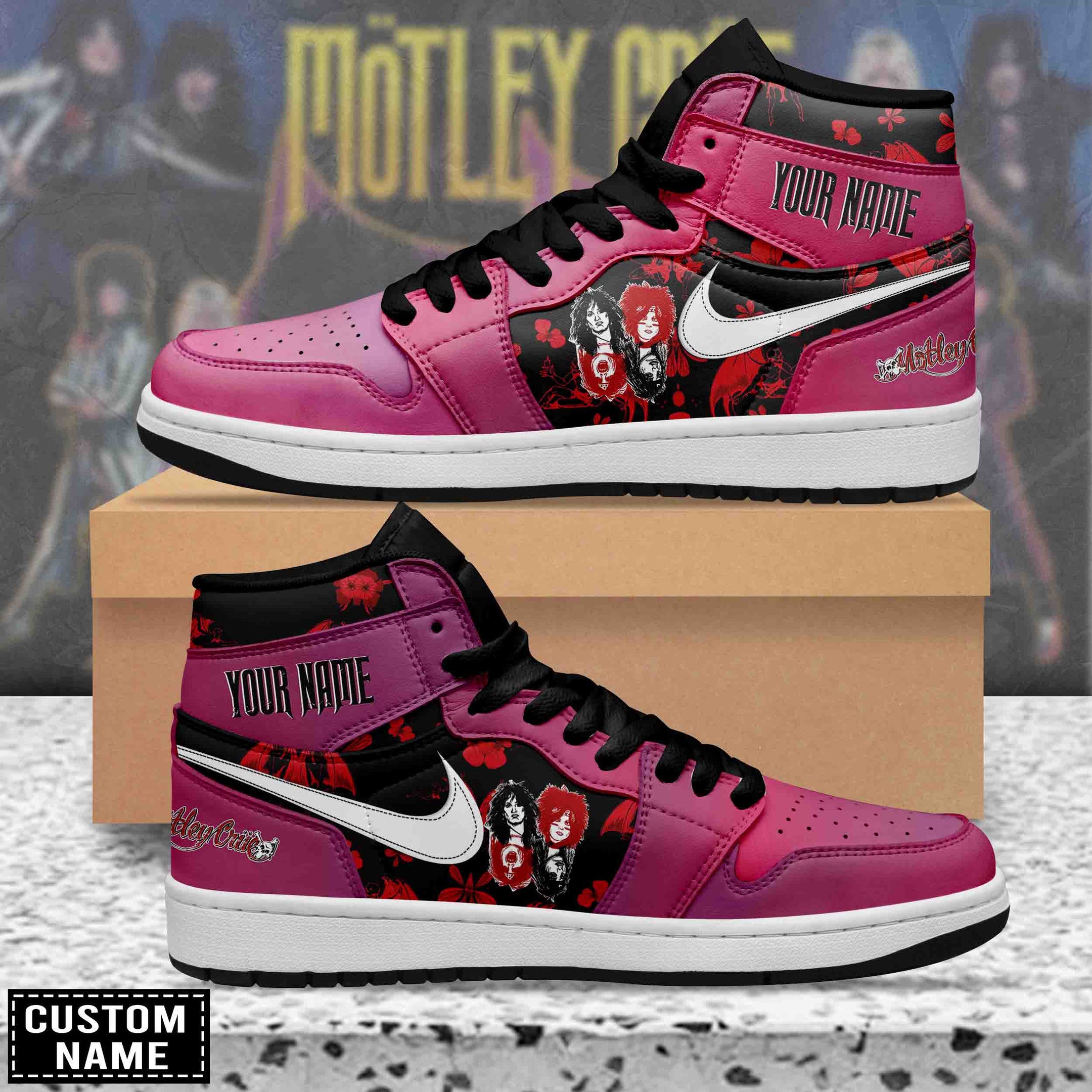 Motley Crue Personalized Music High-Top Sneakers Shoes Custom Name Design For Men And Women - Image 2