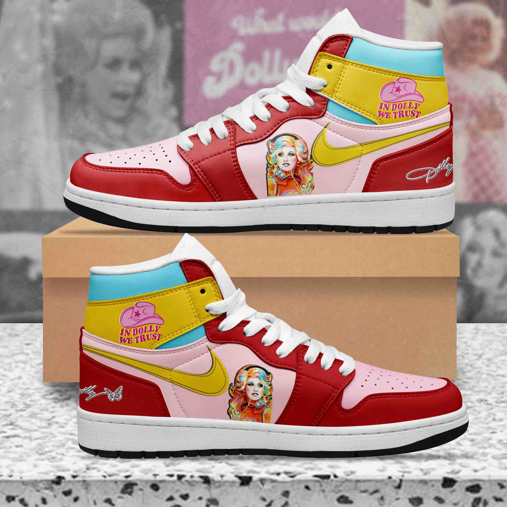 Dolly Parton Personalized Music High-Top Sneakers Shoes Custom Name Design For Men And Women - Image 2