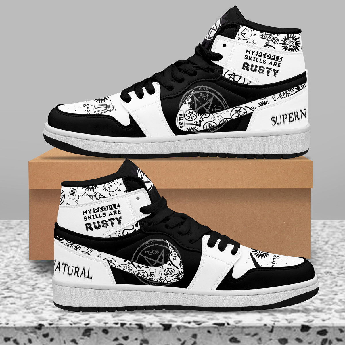 Supernatural Personalized Tv Series High-Top Sneakers Shoes Custom Name Design For Men And Women - Image 2