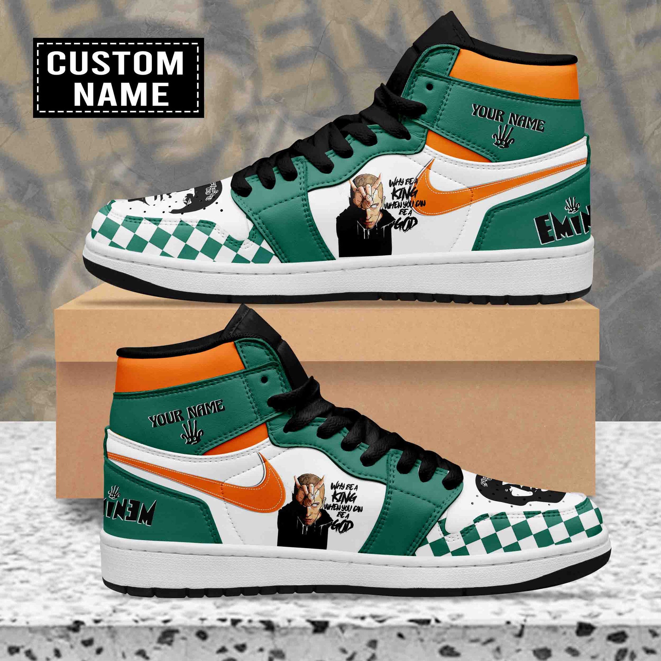 Eminem Personalized Music High-Top Sneakers Shoes Custom Name Design For Men And Women - Image 2