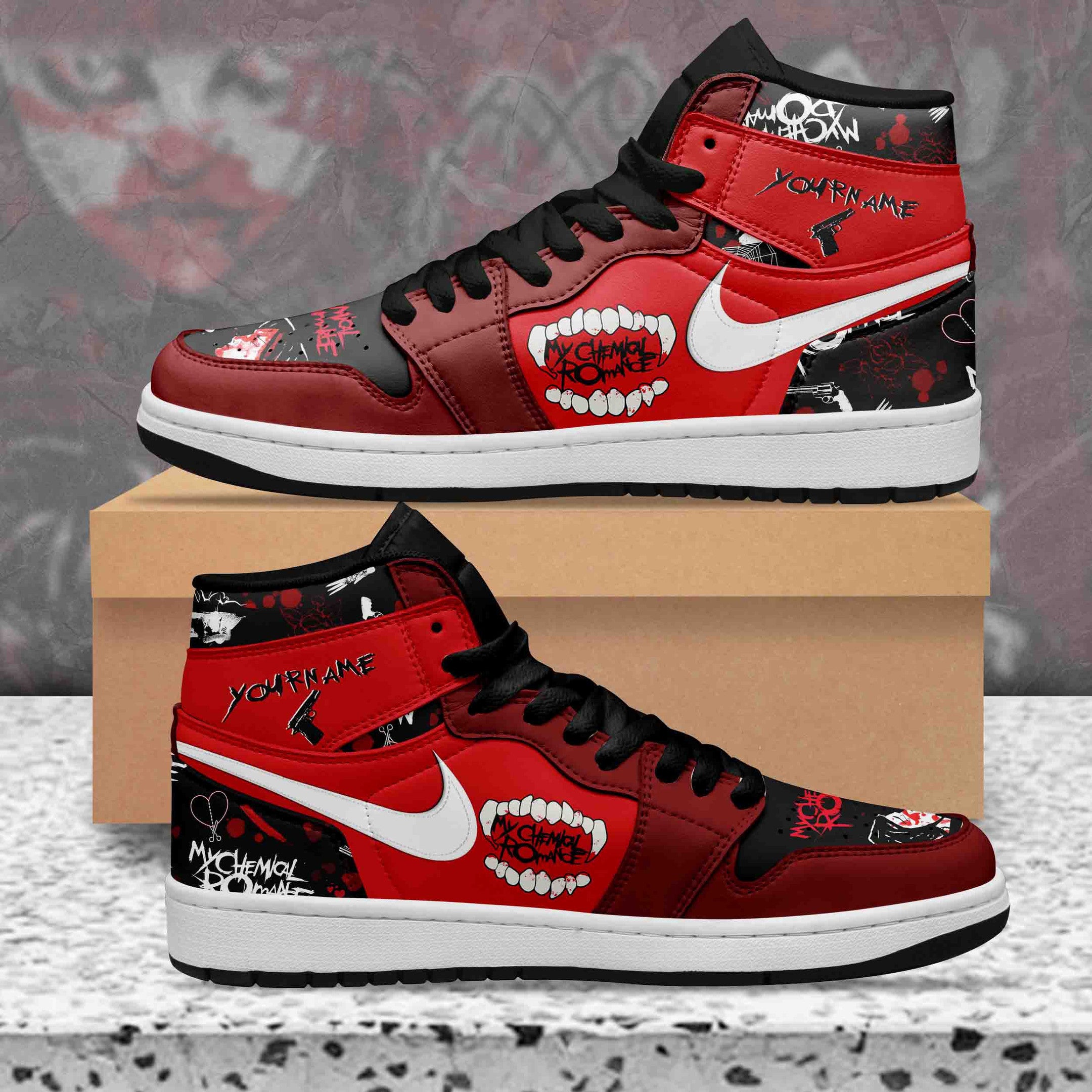 My Chemical Romance Personalized Music High-Top Sneakers Shoes Custom Name Design For Men And Women - Image 2