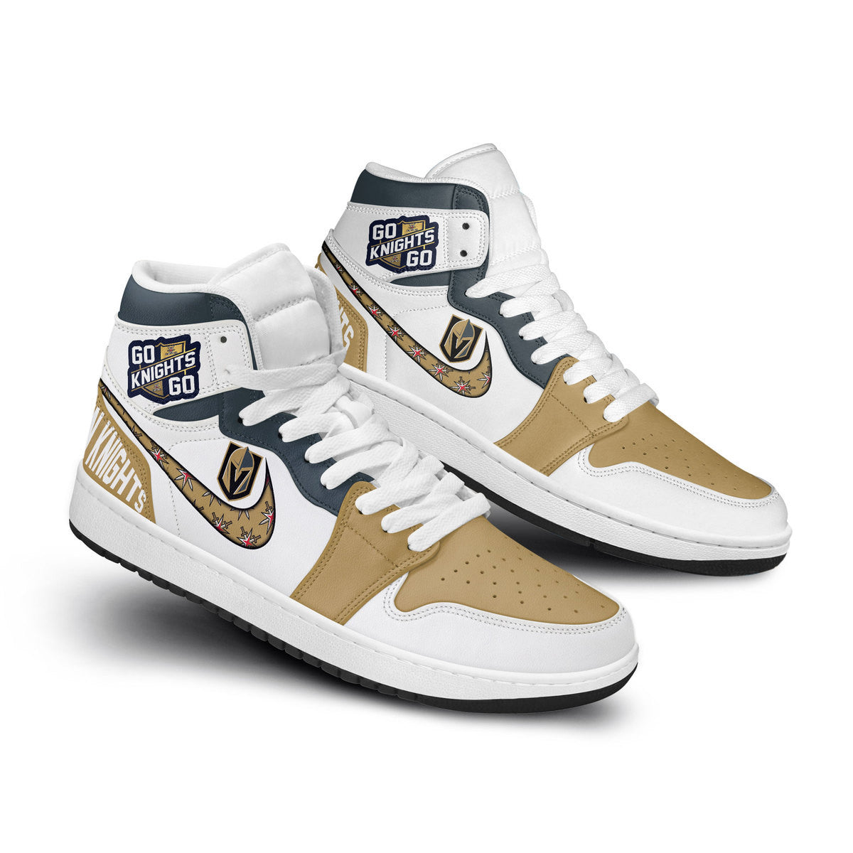 Golden Knights Personalized Sport High-Top Sneakers Shoes Custom Name Design For Men And Women - Image 2