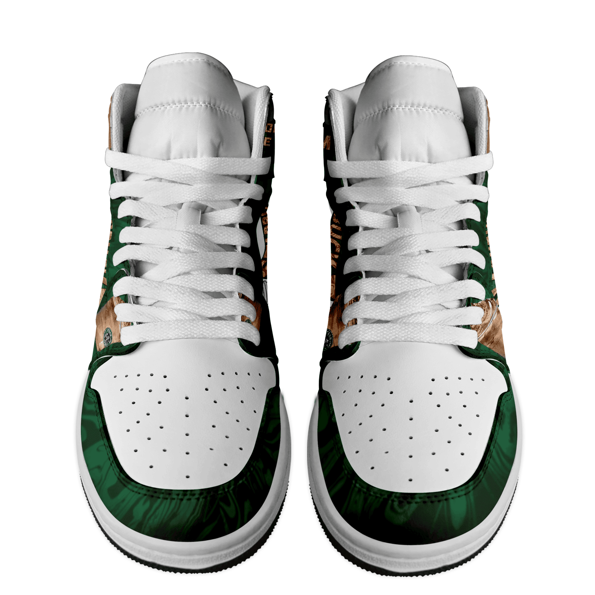 Starbuck Personalized Drink High-Top Sneakers Shoes Custom Name Design For Men And Women - Image 2