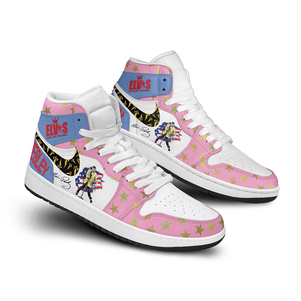 Elvis Presley Personalized Music High-Top Sneakers Shoes Custom Name Design For Men And Women - Image 2