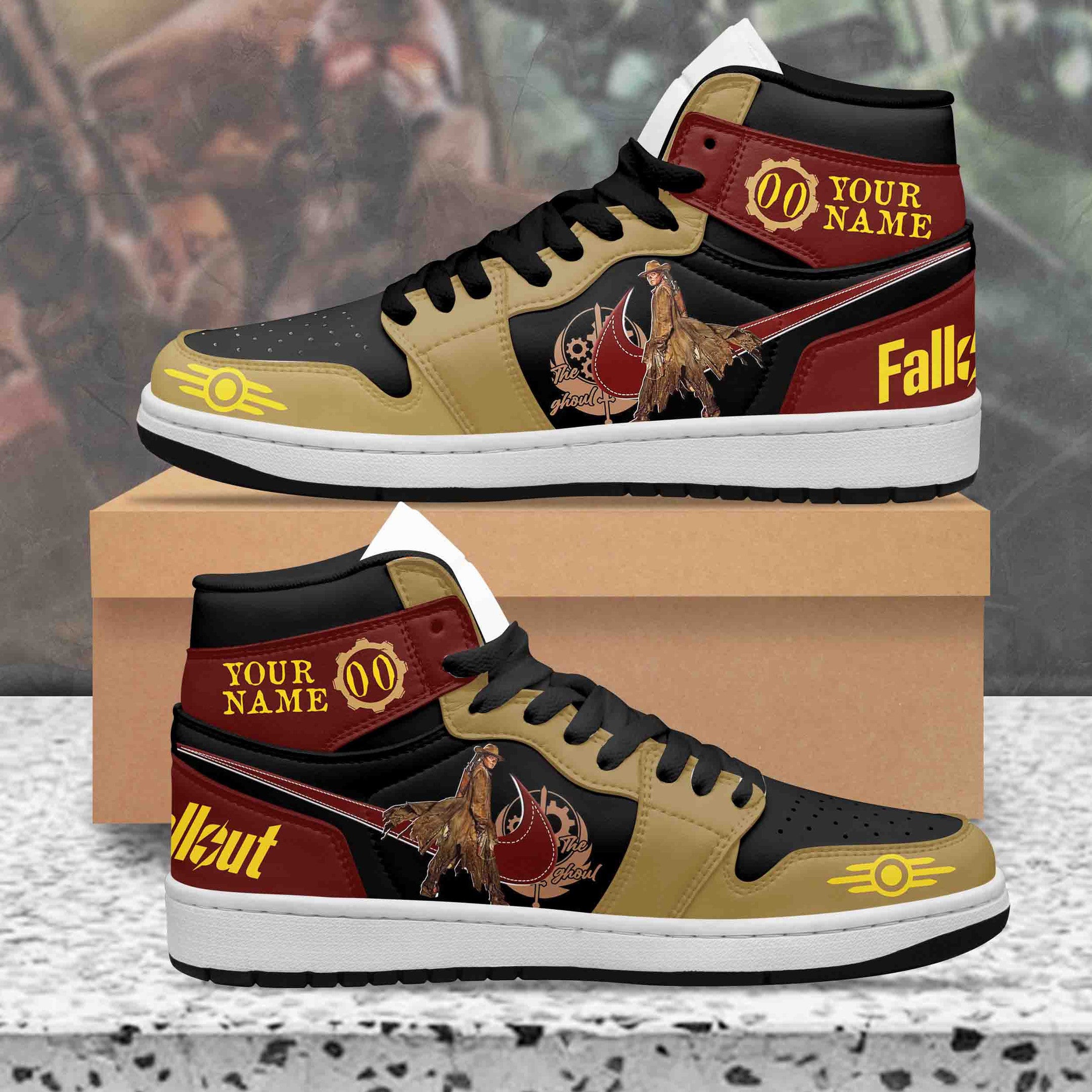 Fallout Personalized Tv Series High-Top Sneakers Shoes Custom Name Design For Men And Women - Image 2
