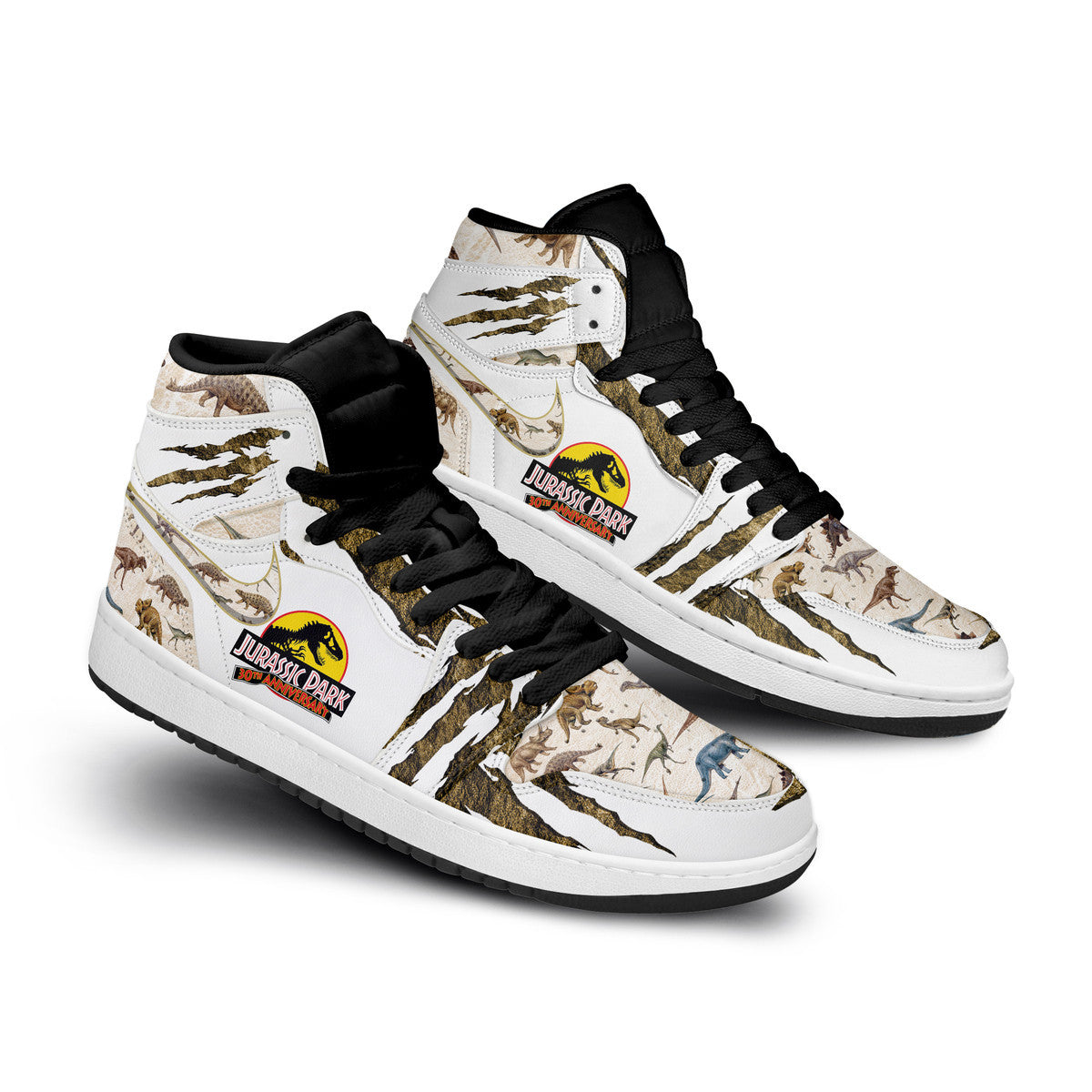 Jurassic Park Personalized Movies High-Top Sneakers Shoes Custom Name Design For Men And Women - Image 2