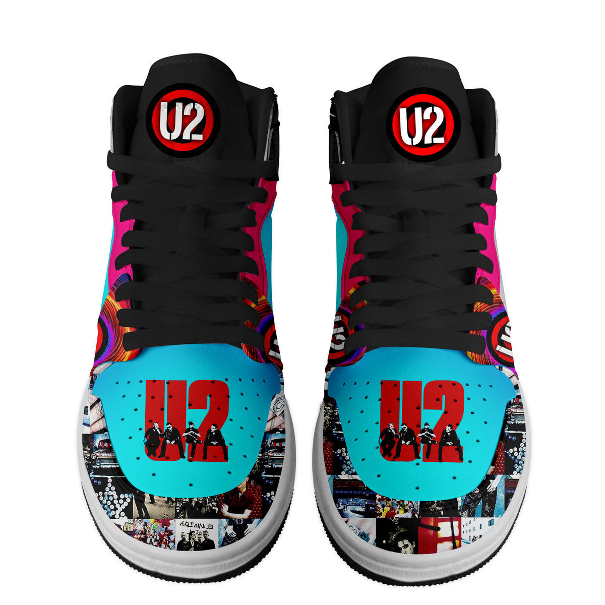 U2 Rock Band Personalized Music High-Top Sneakers Shoes Custom Name Design For Men And Women - Image 3
