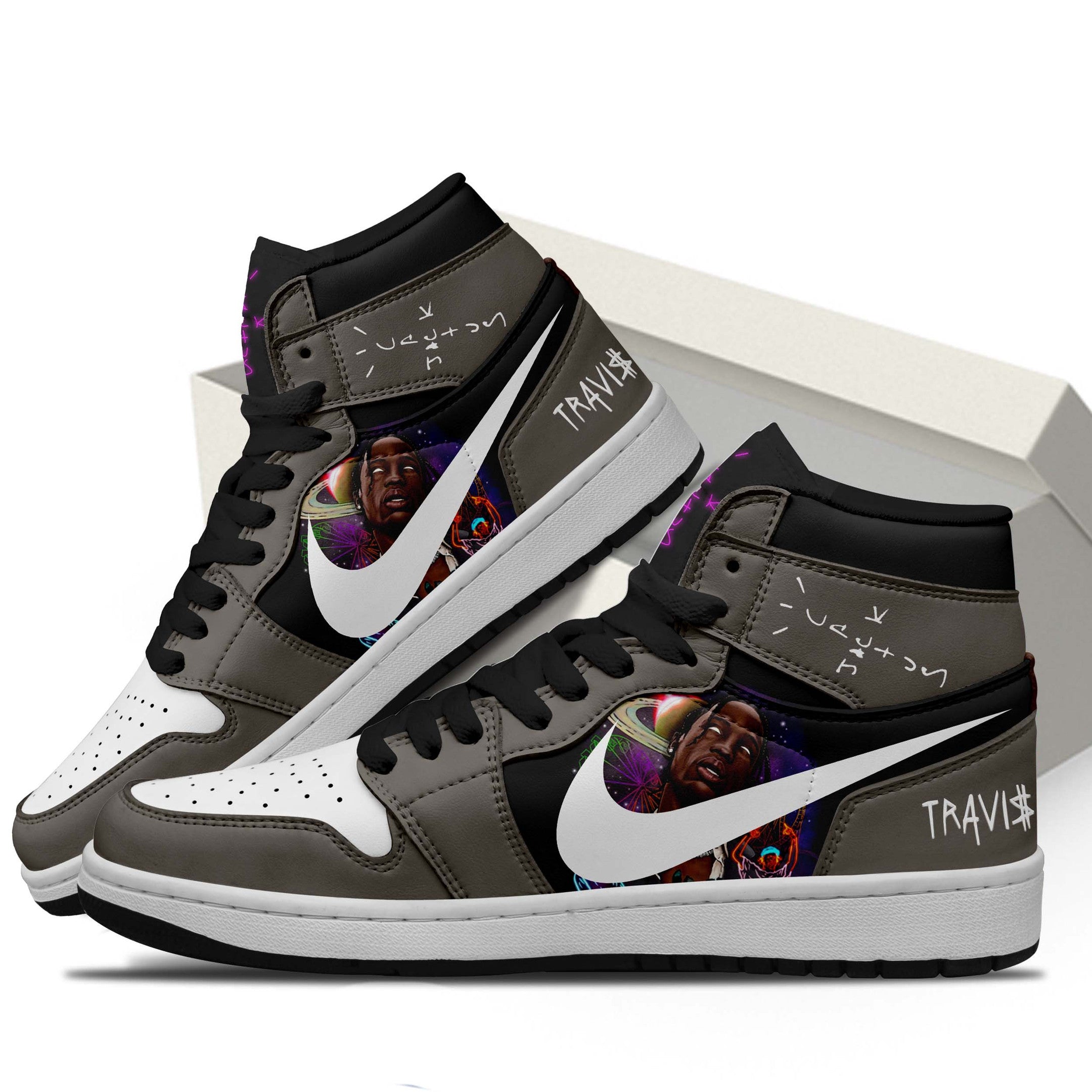 Cactus Jack Records Personalized Music High-Top Sneakers Shoes Custom Name Design For Men And Women - Image 2