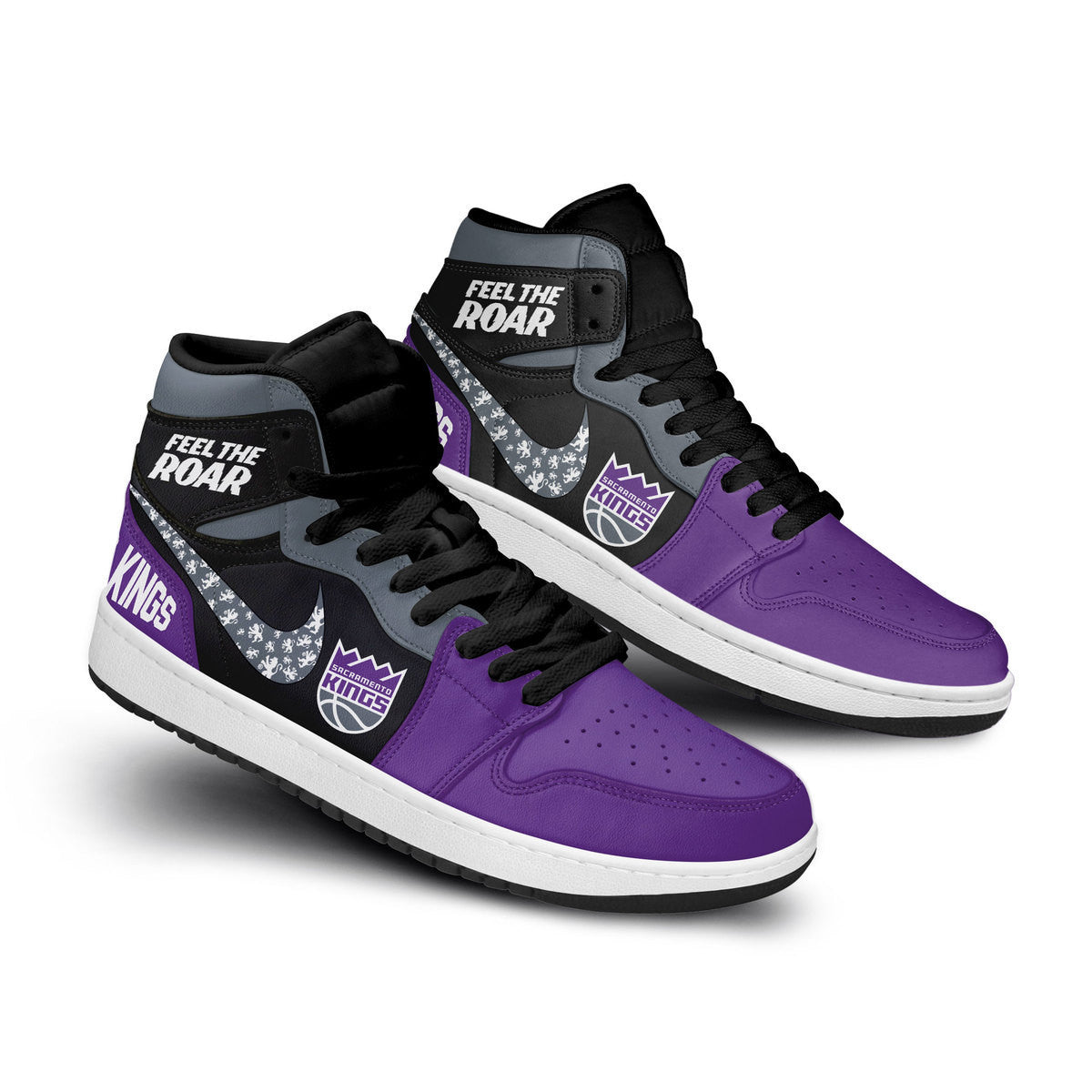 Sacramento Kings Personalized Sport High-Top Sneakers Shoes Custom Name Design For Men And Women - Image 2