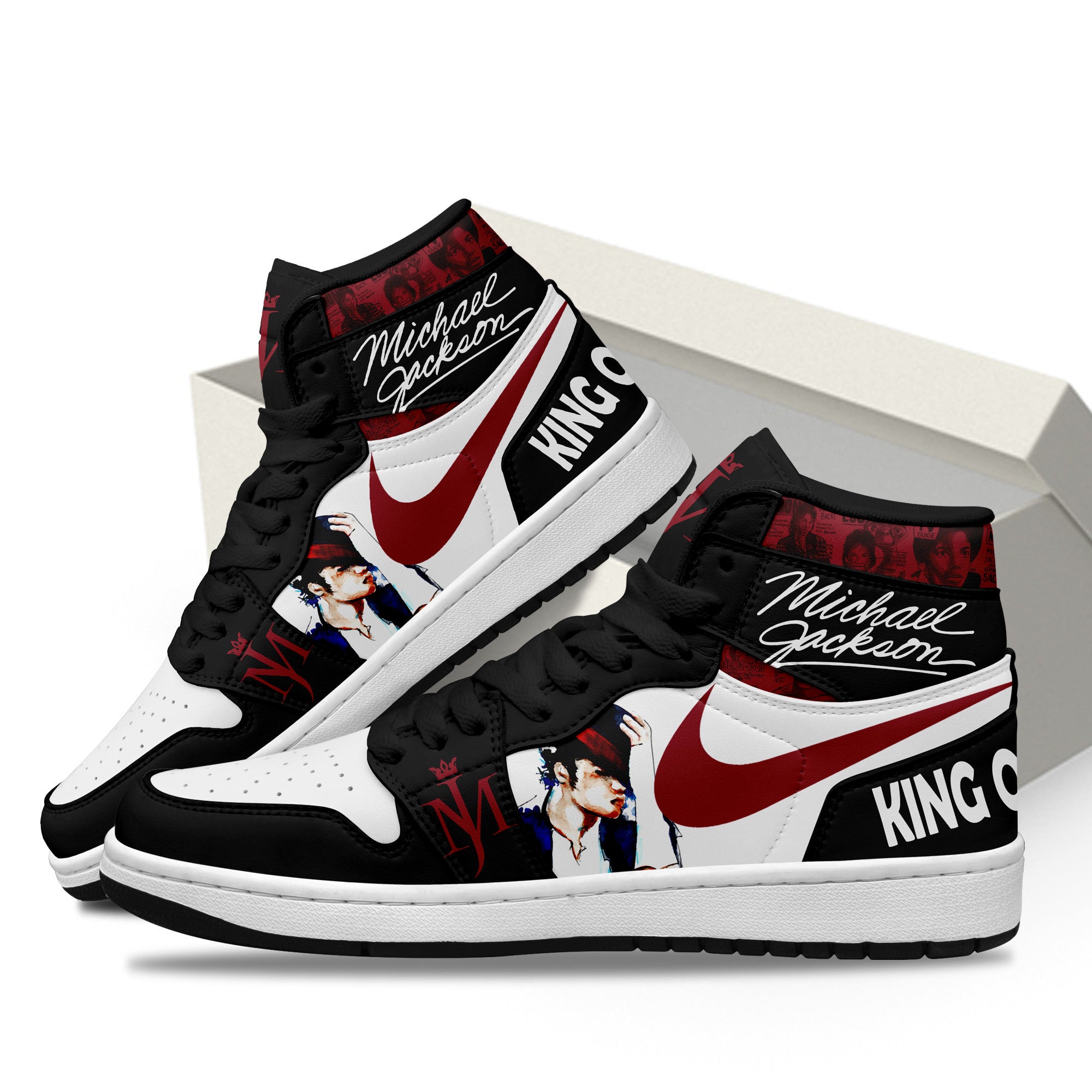 Michael Jackson Personalized Music High-Top Sneakers Shoes Custom Name Design For Men And Women - Image 3