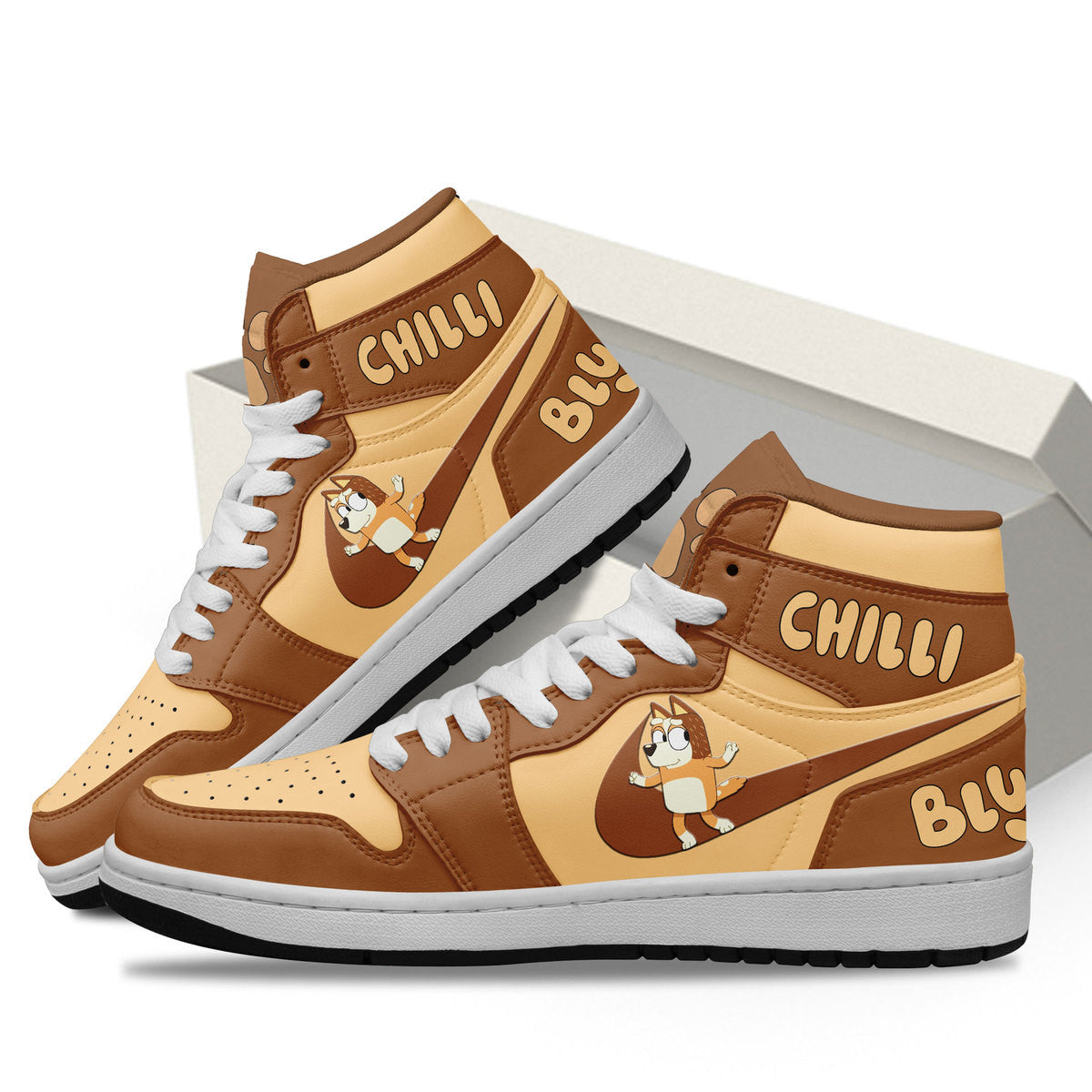 Bluey Personalized Cartoon High-Top Sneakers Shoes Custom Name Design For Men And Women - Image 3