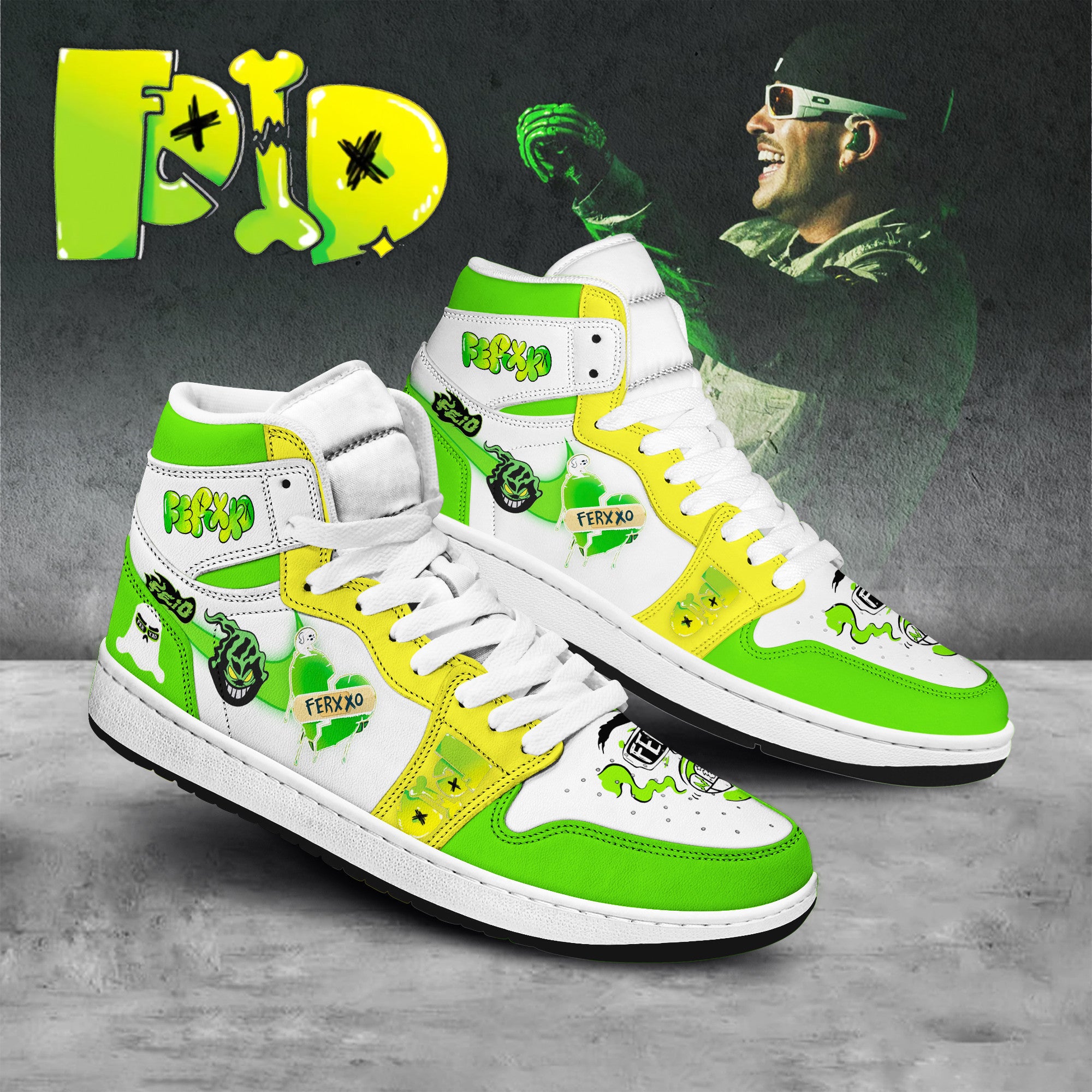 Feid Ferxxo Personalized Music High-Top Sneakers Shoes Custom Name Design For Men And Women - Image 2