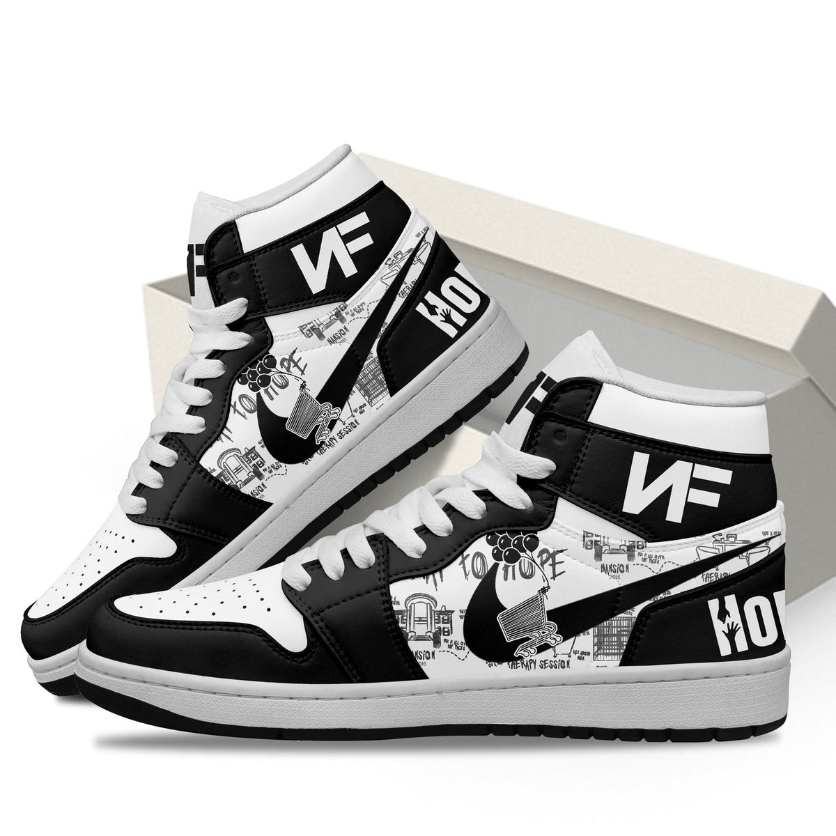 Nf Hope Personalized Music High-Top Sneakers Shoes Custom Name Design For Men And Women - Image 3