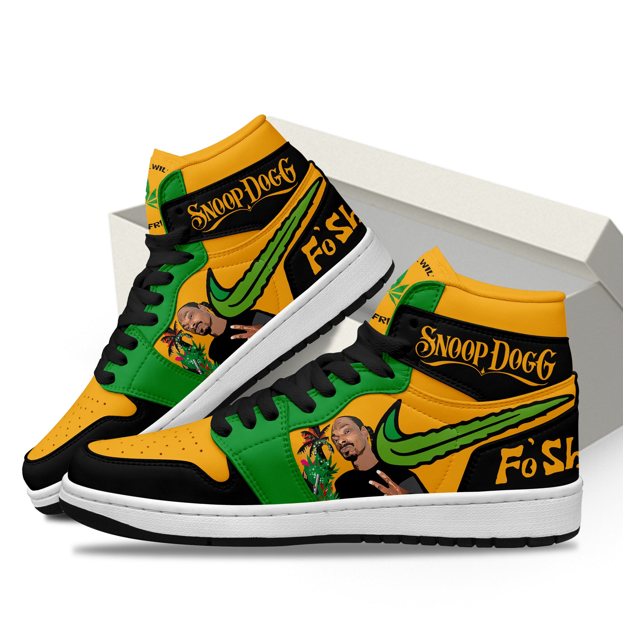 Snoop Dogg Personalized Music High-Top Sneakers Shoes Custom Name Design For Men And Women - Image 3